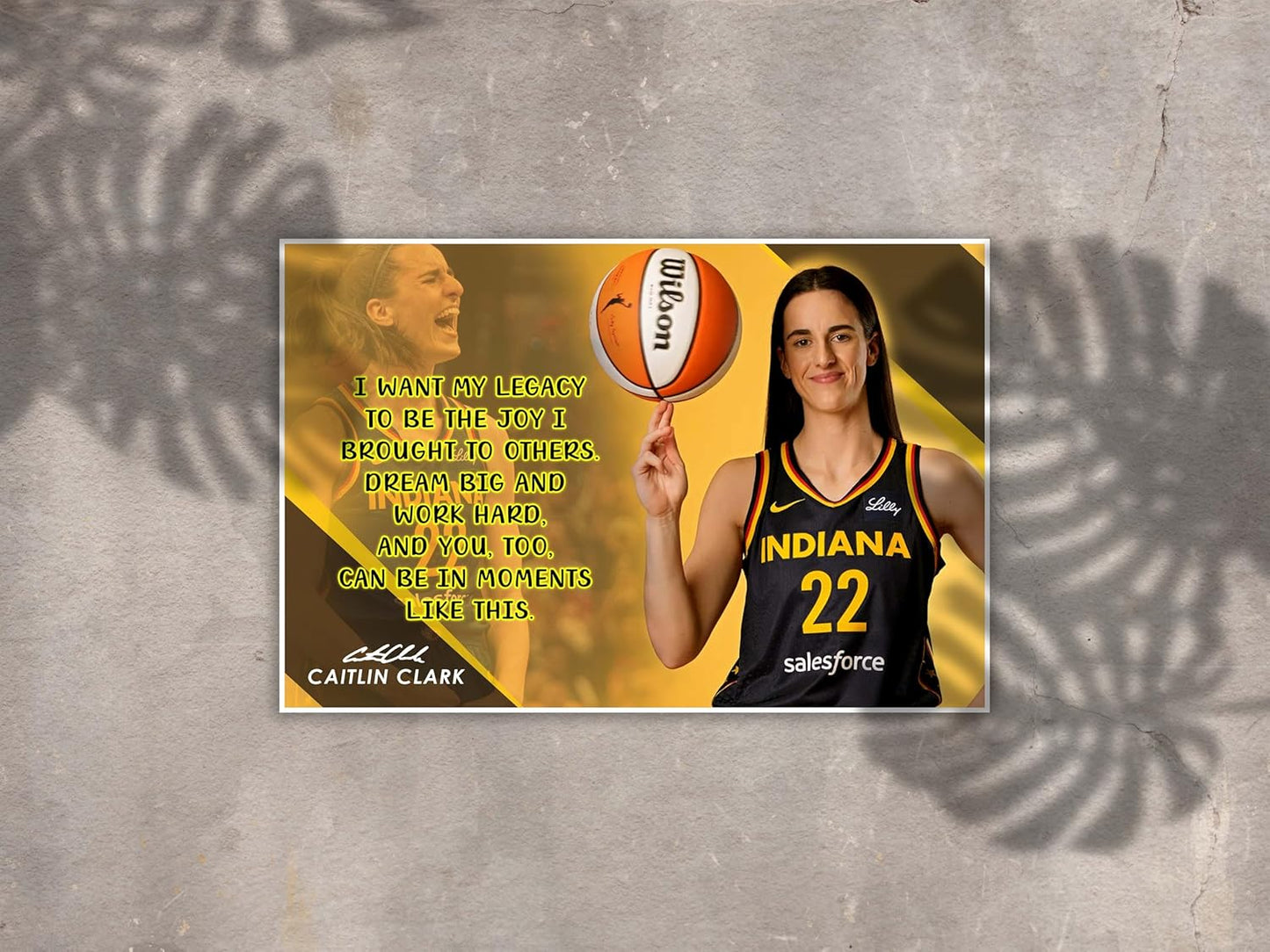Caitlin Clark Motivational Poster Quote Inspirational Quotes Classroom Posters Books Documentary Basketball Pro Legend Kaitlyn Merch WNBA Indiana Fever Jersey Apparel Iowa Star Athlete Autograph P149