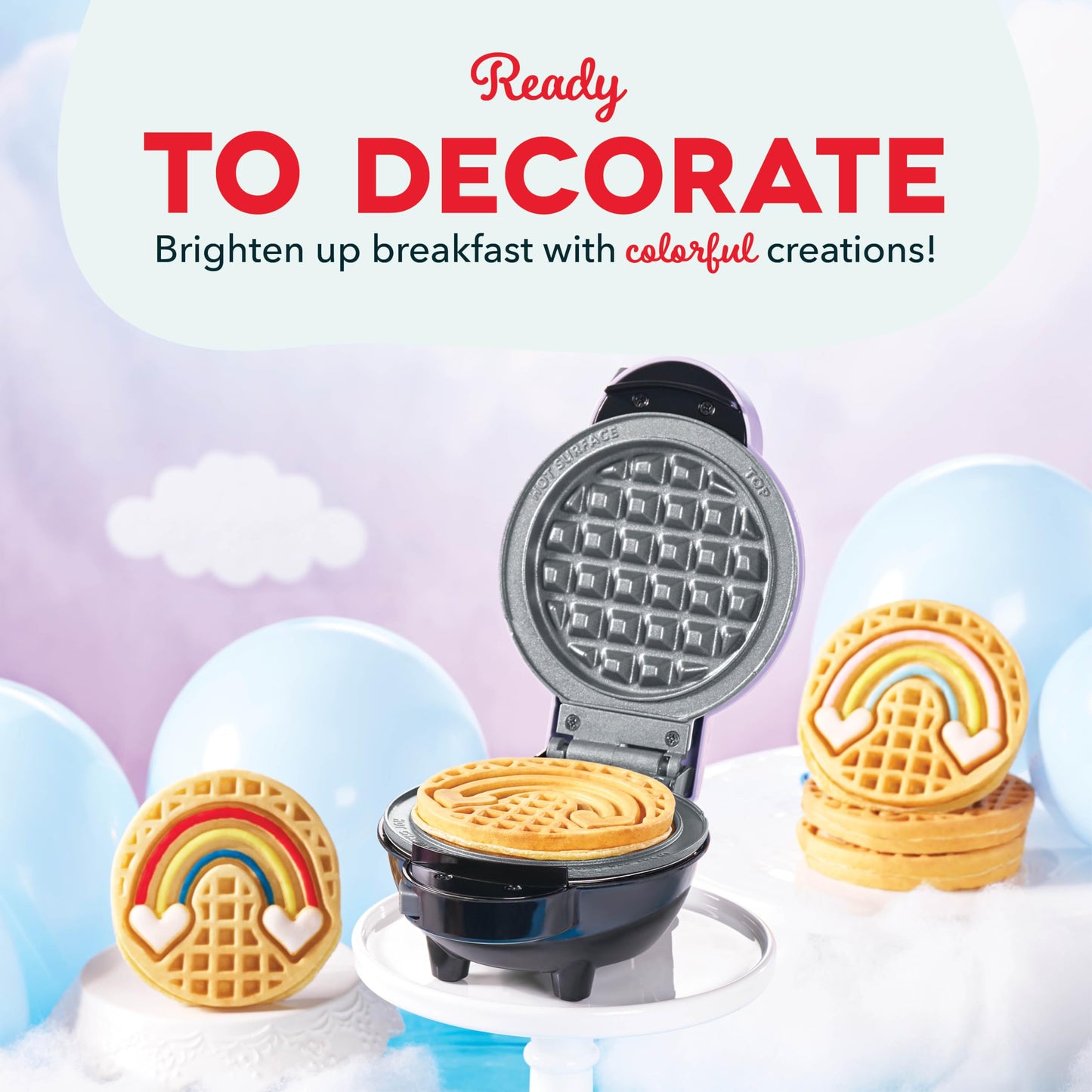 DASH Multimaker Mini System Two 4” Nonstick Removable Waffle Plates (Gingerbread & Snowflake) - 2Pc Plate Pack for Waffle Iron & Griddle, Compatible with Dash MultiMaker Mini System, Nonstick Surface