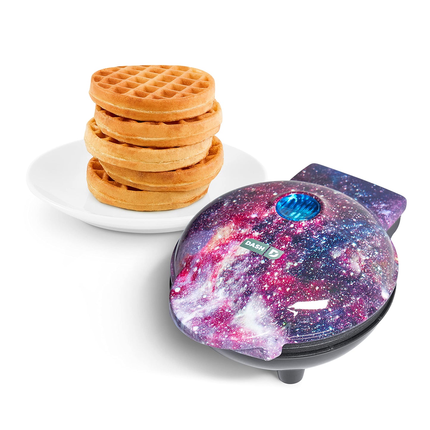 DASH Mini Maker for Individual Waffles, Hash Browns, Keto Chaffles with Easy to Clean, Non-Stick Surfaces, 4 Inch, White Pineapple