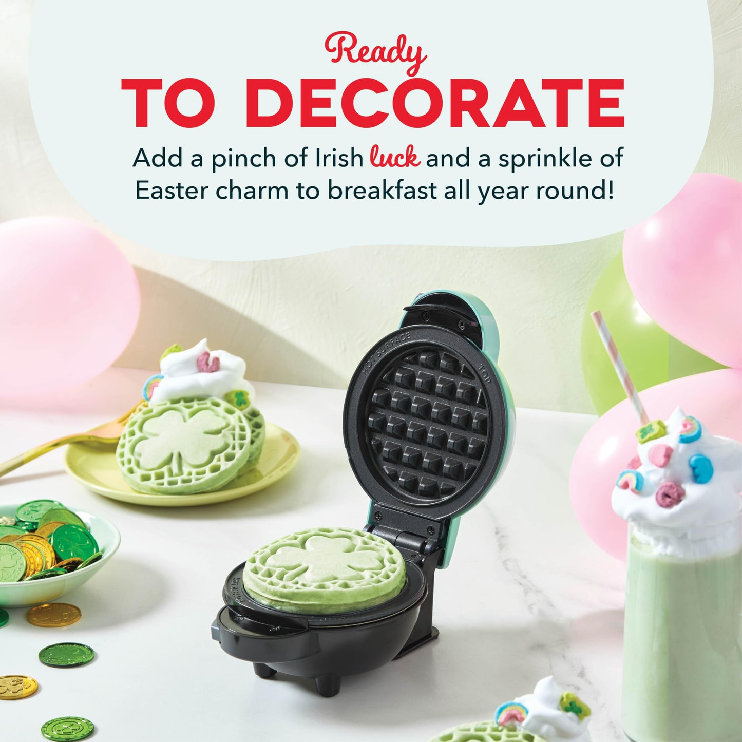 DASH Multimaker Mini System Two 4” Nonstick Removable Waffle Plates (Gingerbread & Snowflake) - 2Pc Plate Pack for Waffle Iron & Griddle, Compatible with Dash MultiMaker Mini System, Nonstick Surface