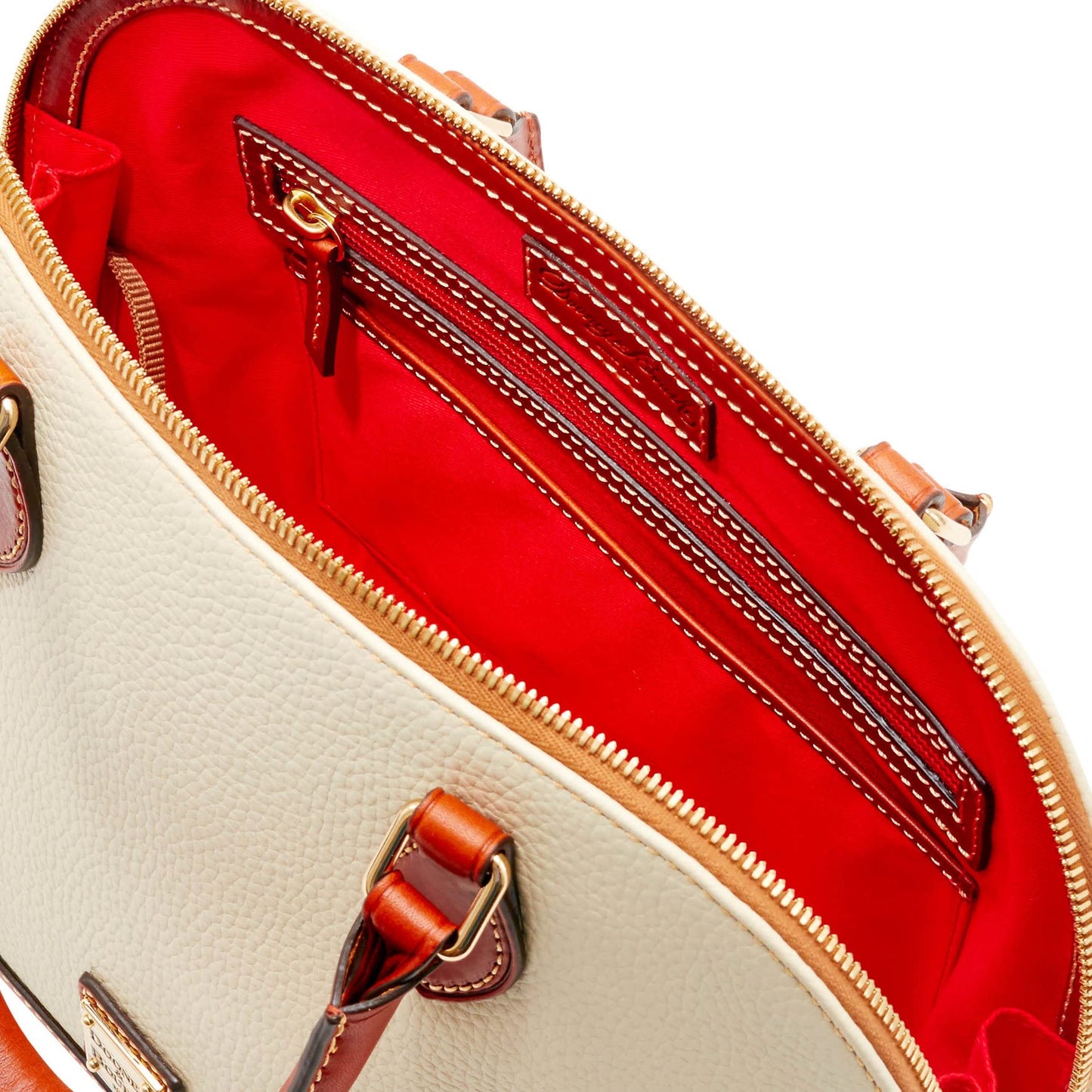 Dooney & Bourke Women's Zip Zip Satchel in Pebble Grain Leather, Large Handbag with Adjustable & Detachable Shoulder Strap