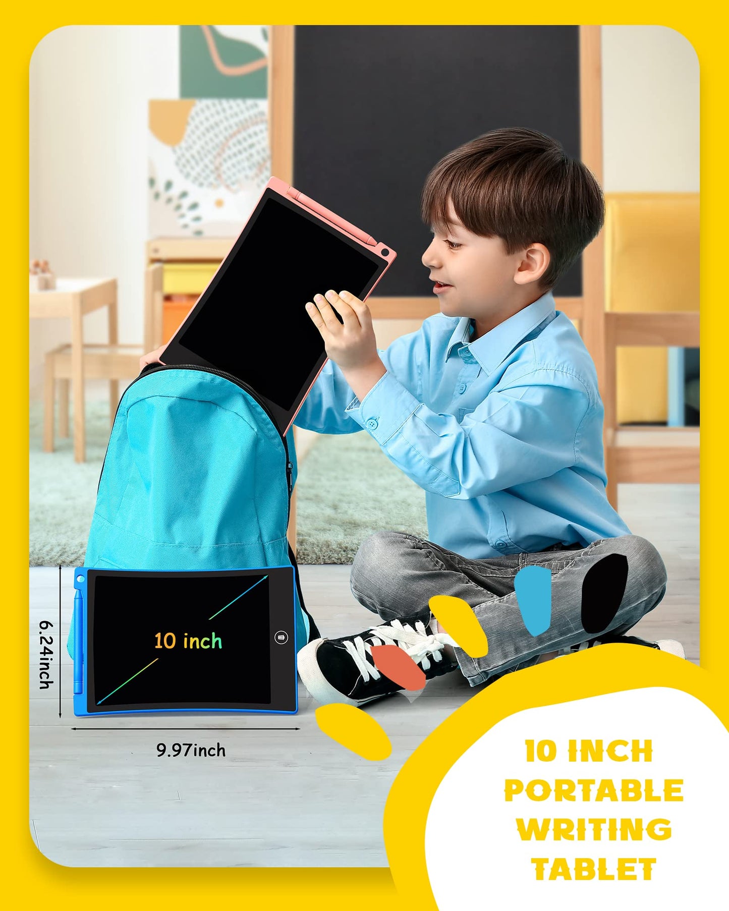 bravokids 2 Pack LCD Writing Tablet with Stylus, 8.5 inch Colorful Doodle Board Drawing Pad for Kids, Travel Games Activity Learning Toys, Birthday Gift for Age 3 4 5 6 7 8 Year Old Boys Girls