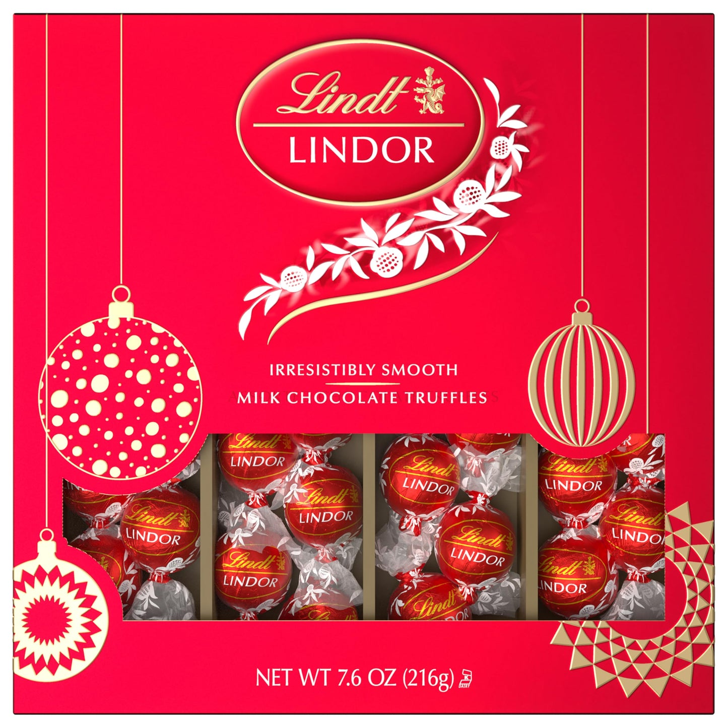 Lindt LINDOR Milk Chocolate Candy Truffles, Milk Chocolate with Smooth, Melting Truffle Center, 25.4 oz., 60 Count