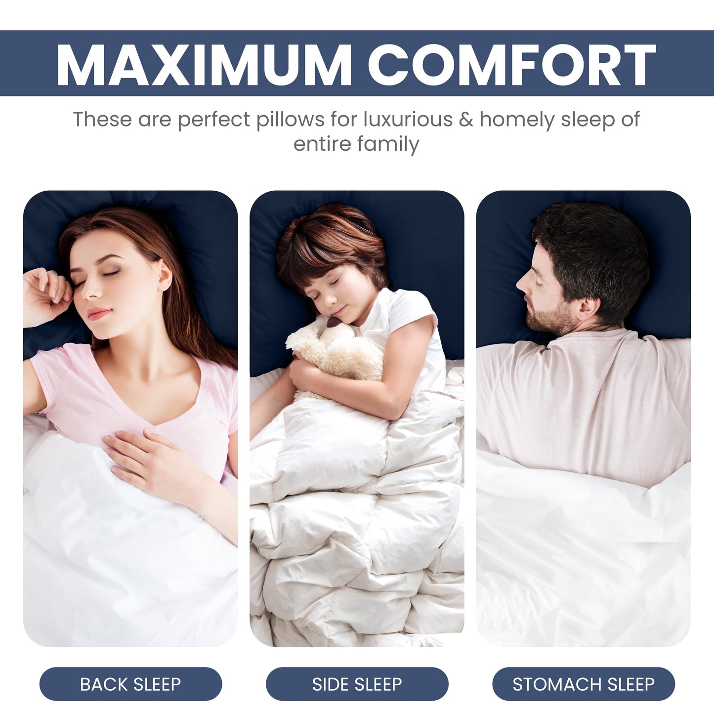 Utopia Bedding Bettkissen zum Schlafen (weiß), Queen Size, 2er-Set, Hotelkissen, Kühlkissen für Seiten-, Rücken- oder Bauchschläfer