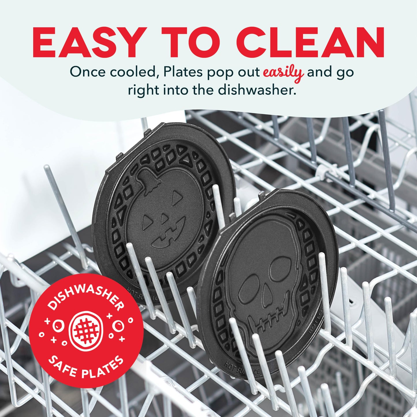 DASH Multimaker Mini System Two 4” Nonstick Removable Waffle Plates (Gingerbread & Snowflake) - 2Pc Plate Pack for Waffle Iron & Griddle, Compatible with Dash MultiMaker Mini System, Nonstick Surface