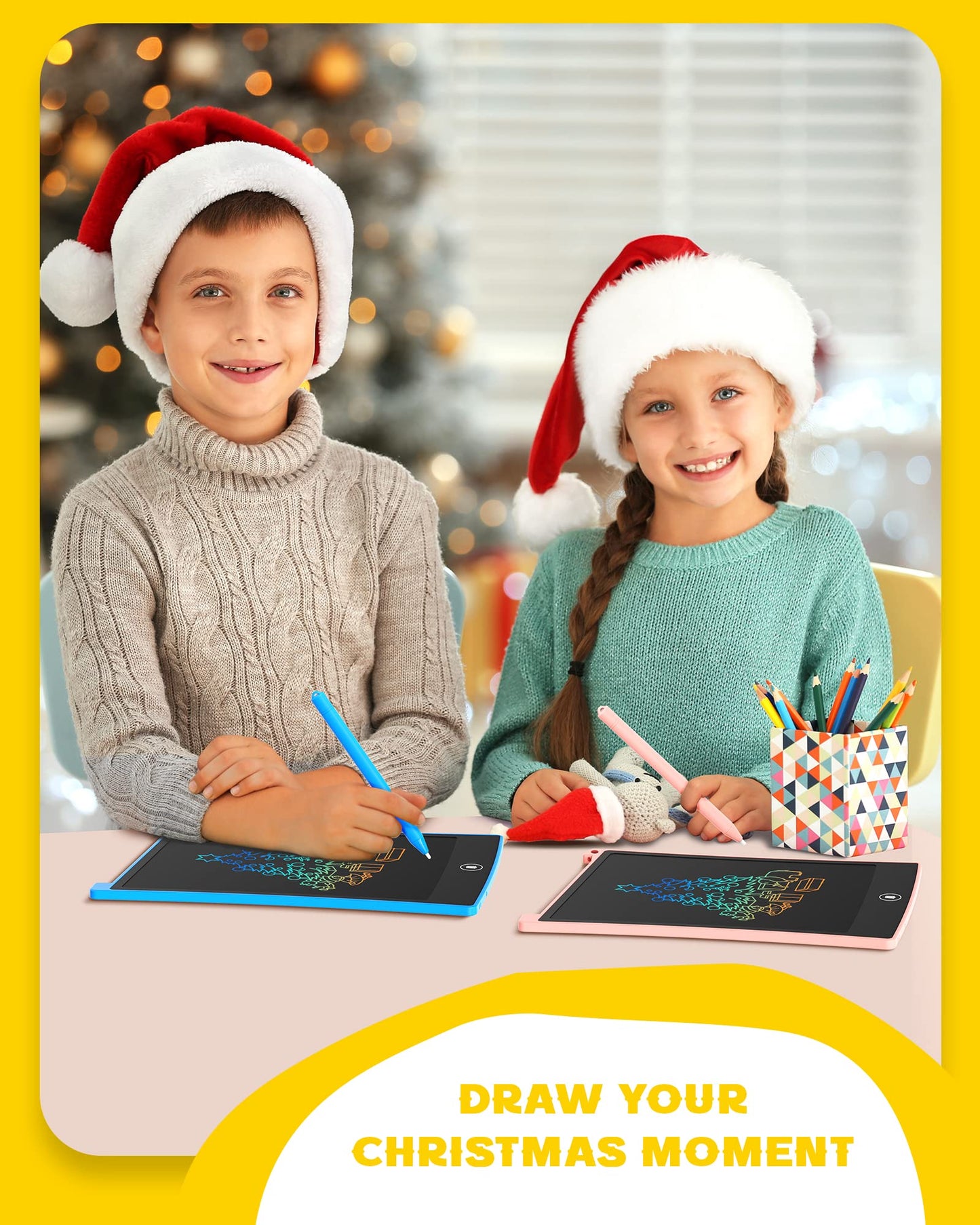 bravokids 2 Pack LCD Writing Tablet with Stylus, 8.5 inch Colorful Doodle Board Drawing Pad for Kids, Travel Games Activity Learning Toys, Birthday Gift for Age 3 4 5 6 7 8 Year Old Boys Girls