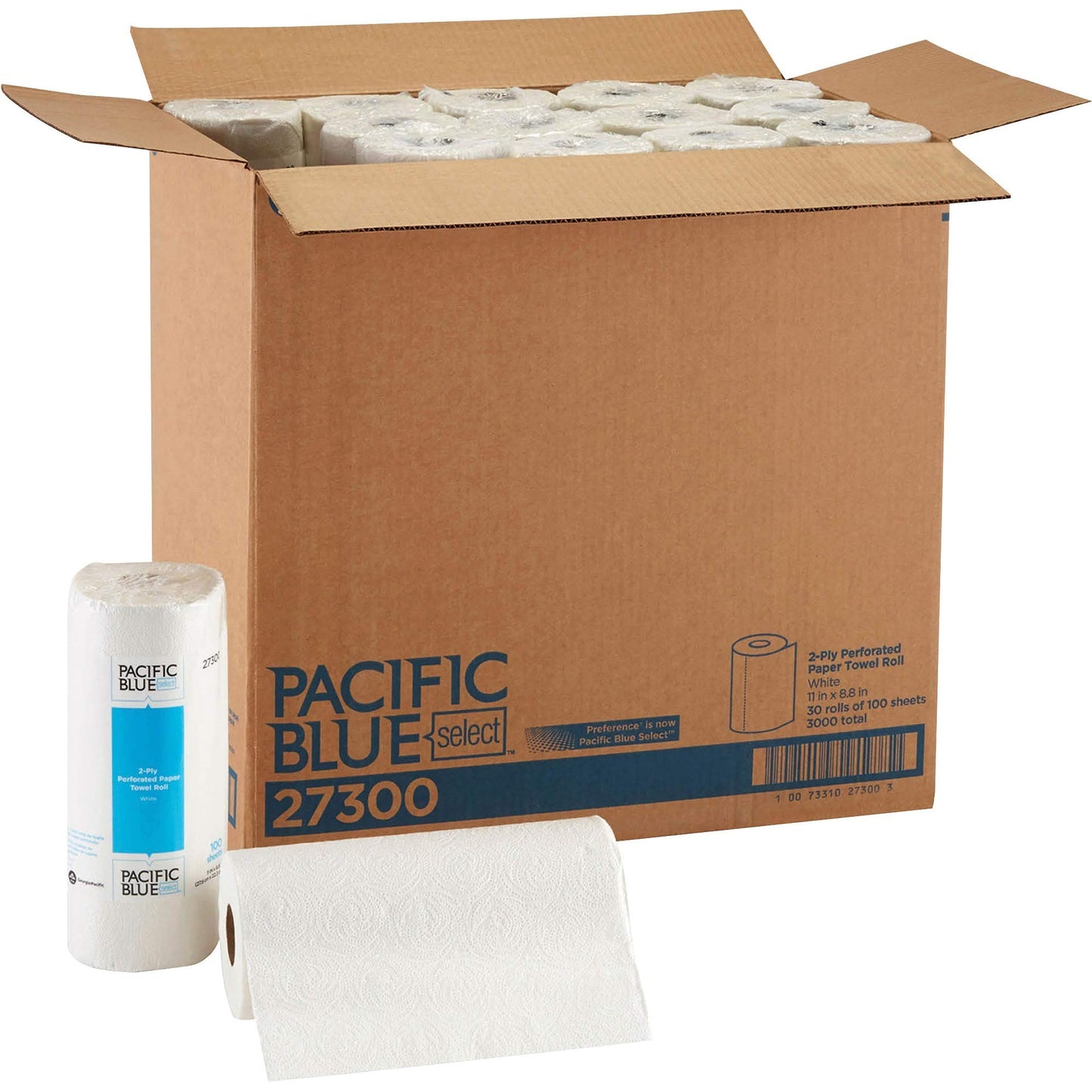 Georgia-Pacific Blue Select 2-lagige perforierte Papierhandtuchrollen, 27385, 85 Blatt pro Rolle, 30 Rollen pro Karton