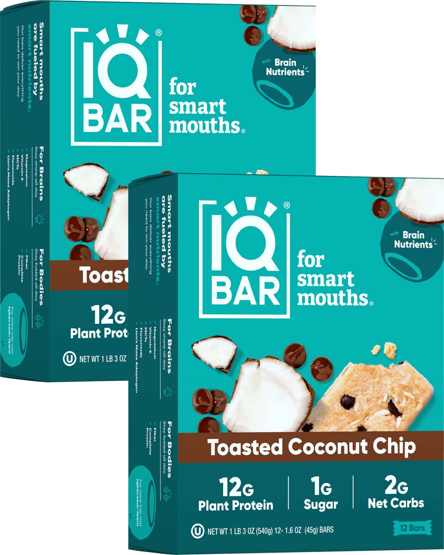 IQBAR Brain and Body Plant Protein Bars - 7 Bar Sampler Pack - Gluten Free, High Fiber, Vegan Snacks - Low Sugar Meal Replacement