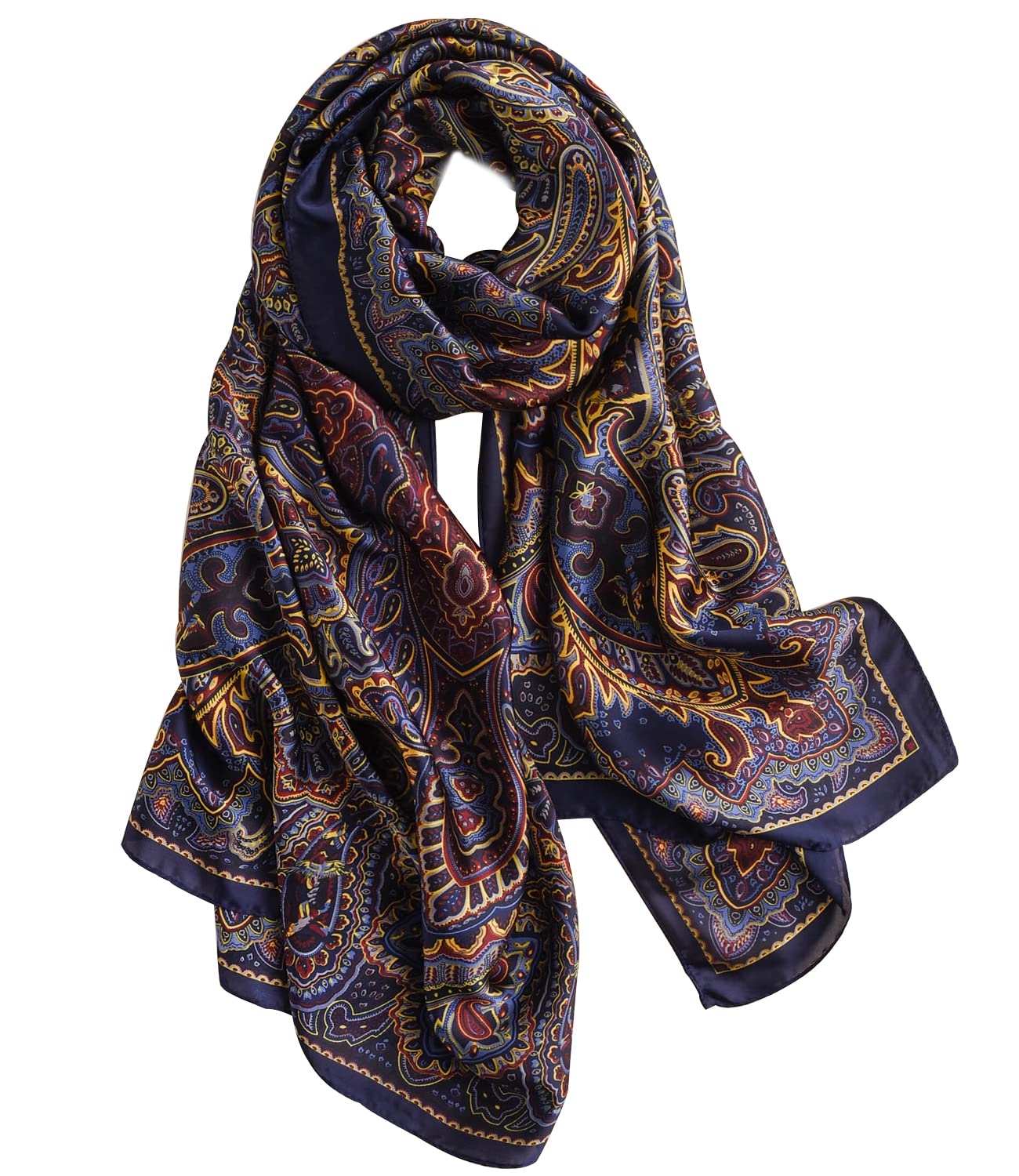 NUWEERIR Damen-Schal, 100 % großer Maulbeerseide, langer Satin-Schal, modischer Designer-Schal, leichte Wickel