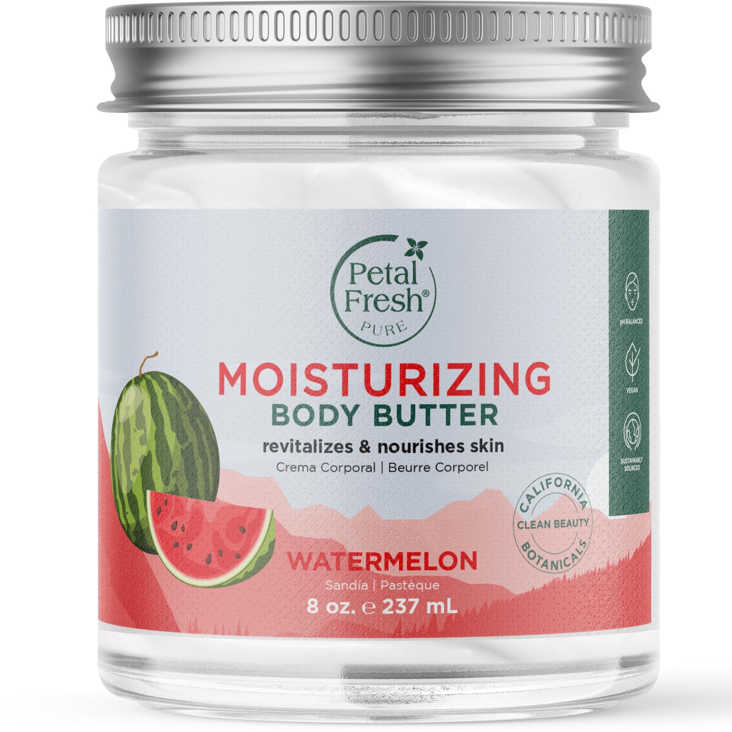 Petal Fresh Pure Perfecting Guava Nectar Körperbutter, Bio-Kokosnussöl, Arganöl, Sheabutter, fördert gesunde Haut, vegan und frei von Tierversuchen, 8 oz (Guava Nectar)