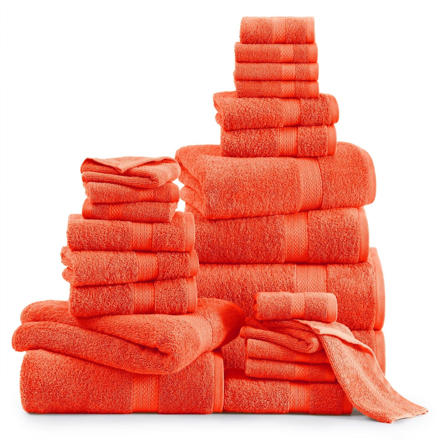 LANE LINEN 24-teiliges Badezimmerhandtuch-Set – 100 % Baumwolle, Badetuch-Sets, 4 Badetücher extragroß, 2 Badelaken, 6 Handtücher fürs Badezimmer, 8 Waschlappen, 4 Fingerkuppen-Handtücher – weiße Handtücher