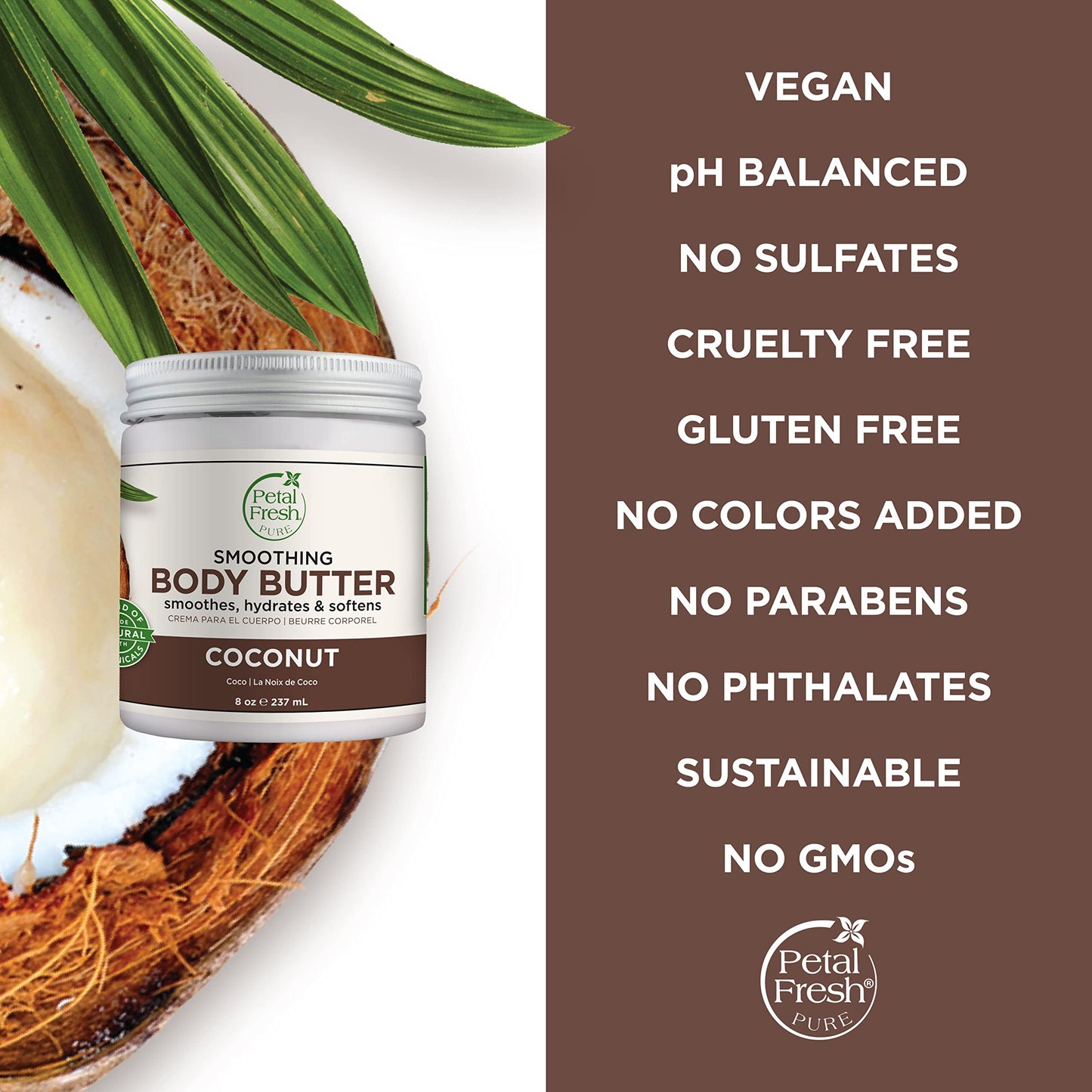 Petal Fresh Pure Perfecting Guava Nectar Körperbutter, Bio-Kokosnussöl, Arganöl, Sheabutter, fördert gesunde Haut, vegan und frei von Tierversuchen, 8 oz (Guava Nectar)