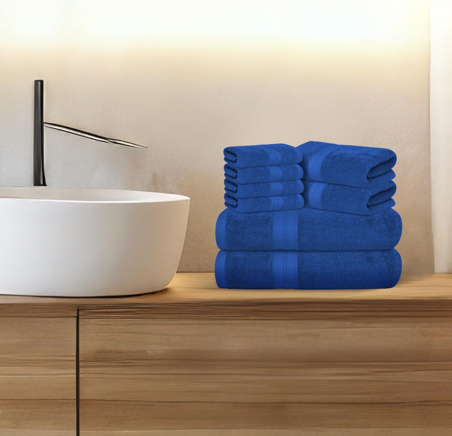 Avalon Towels Luxury 8 Piece Towels Set, 2 Bath Towels, 2 Hand Towels and 4 Washcloths, 600 GSM 100% Ring Spun Cotton Highly Absorbent Bathroom Towel Set, Ideal for Hotel, Spa and Gym (Pink)