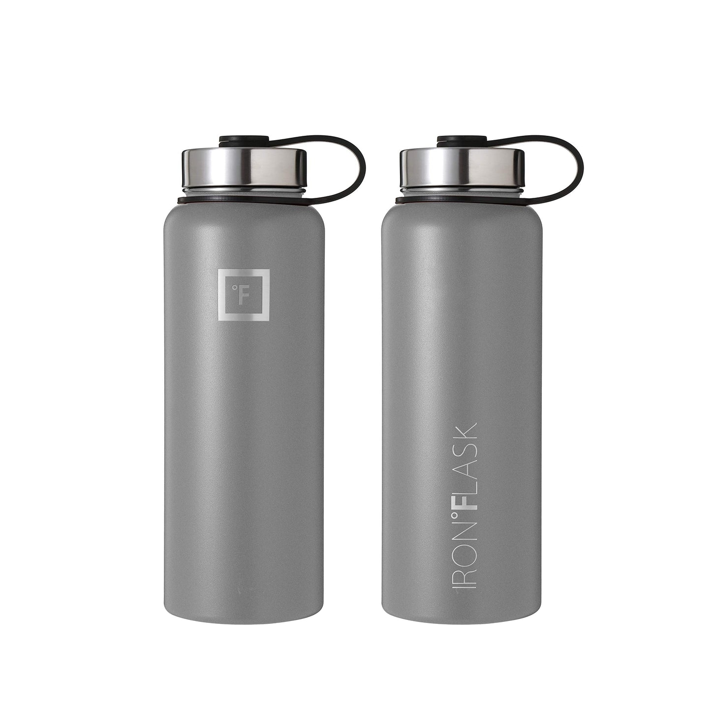 IRON °FLASK Camping & Hiking Hydration Flask with 3 Lids - Stainless Steel, Double Walled & Vacuum Insulated Water Bottle - Leak Proof & BPA Free (Dark Night, Straw - 32 oz)
