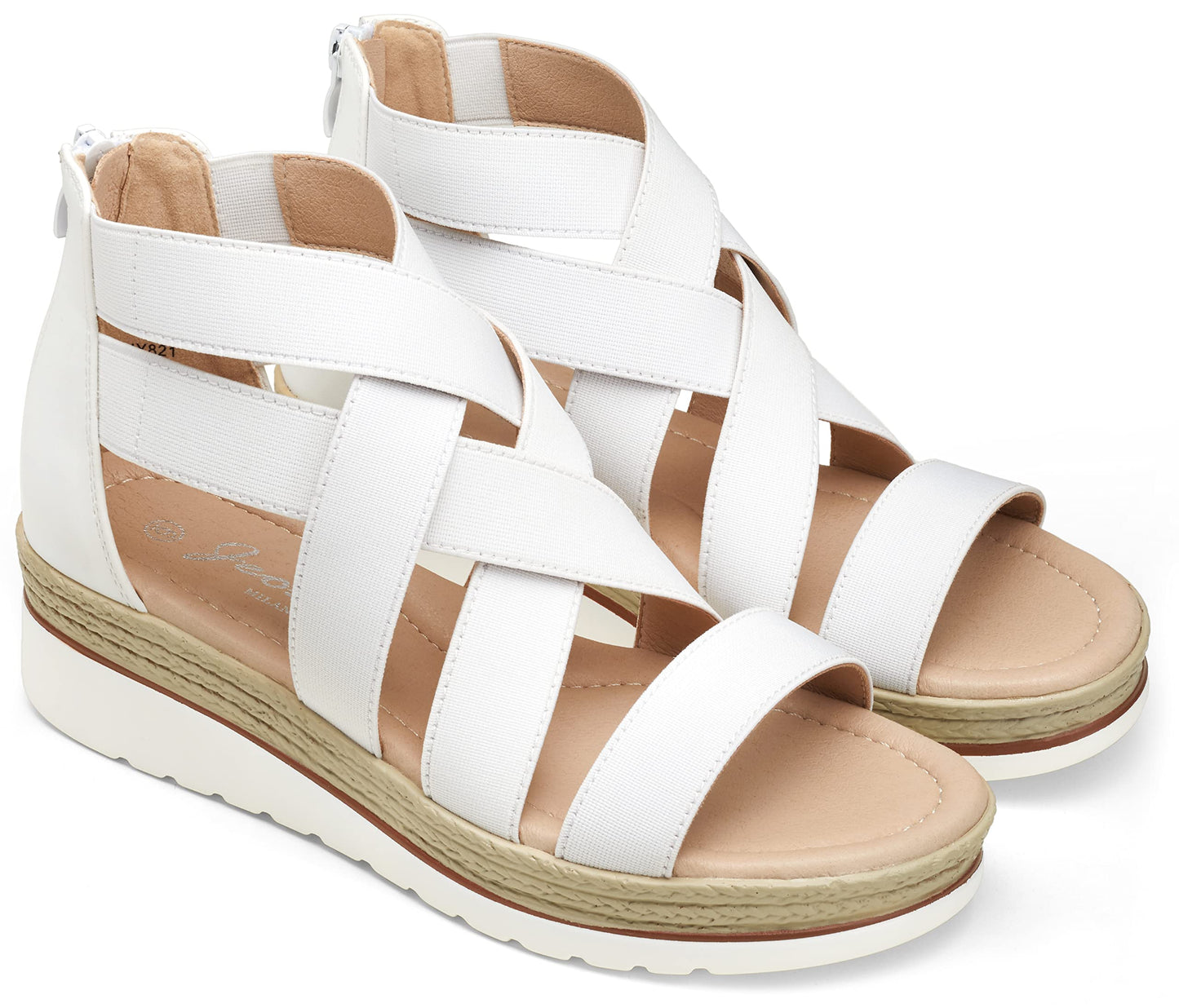 Jeossy Damen 866 Plateausandalen,Keilsandalen,Riemchensandalen,Sommersandalen für Damen mit Reißverschluss