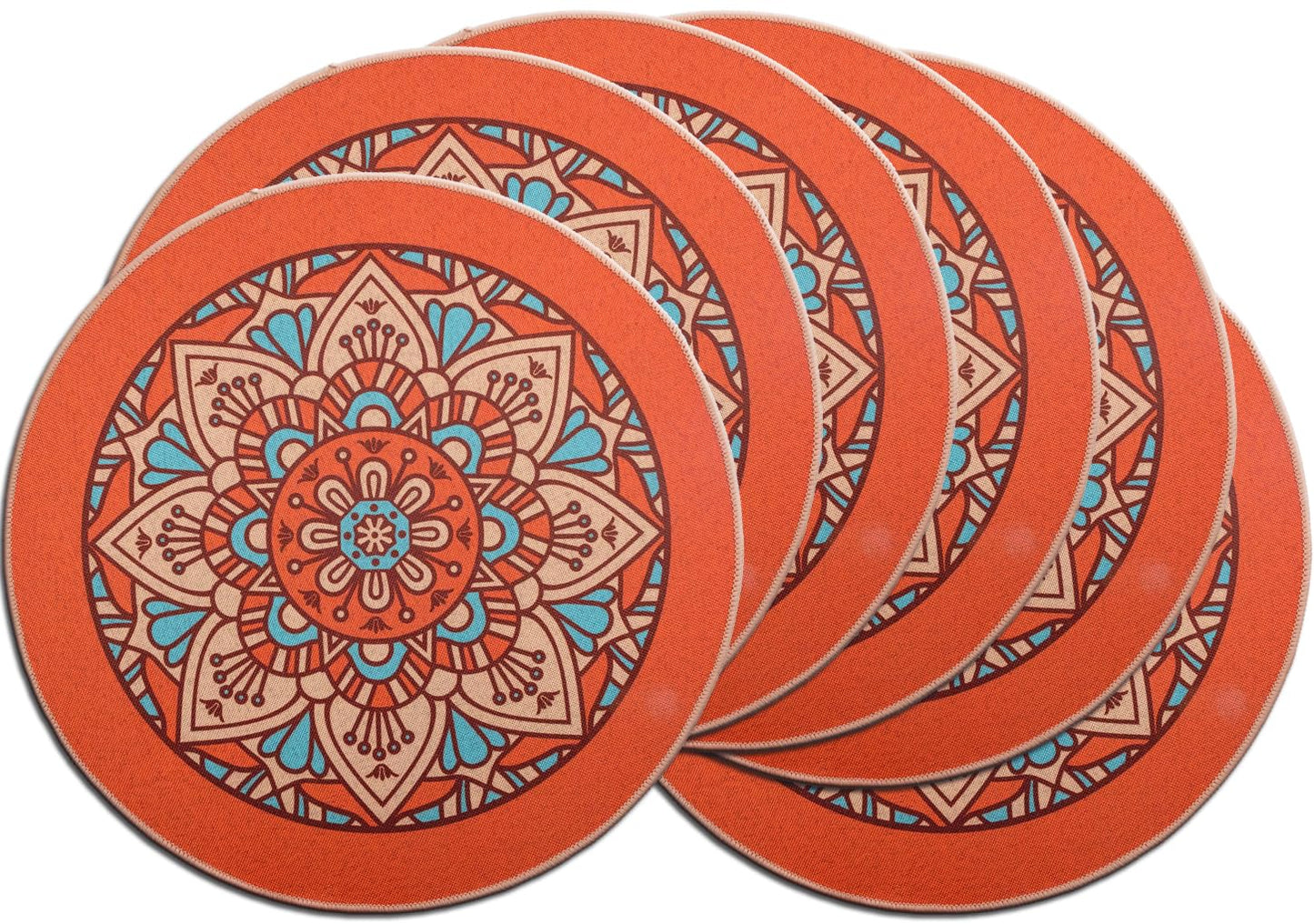 PIGCHCY Keilförmige Tischsets für den Esstisch, kreuzgewebt, waschbares Vinyl-Tischset, hitzebeständig, runde Tischsets, 4er-Set (Silbergrau)