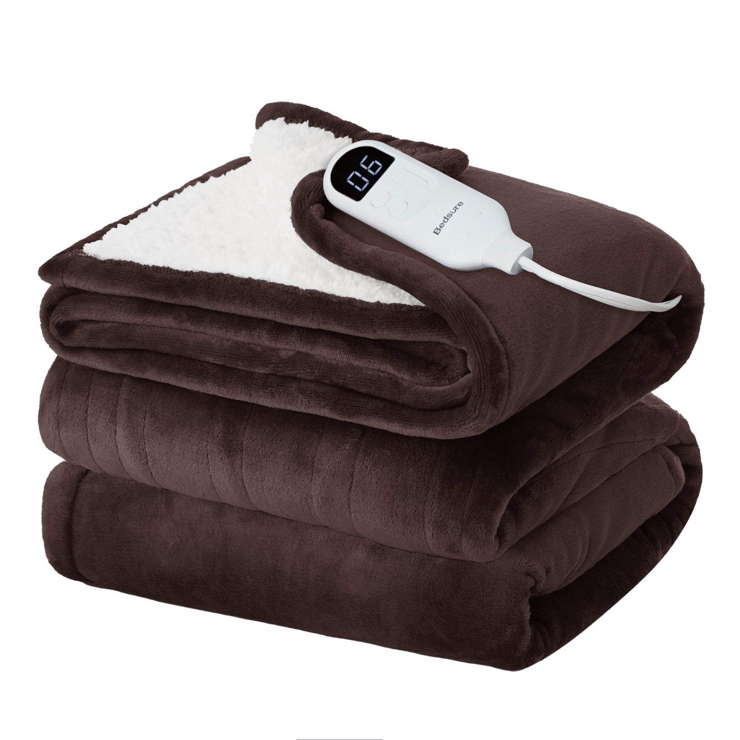Electric Heated Blanket/Throw - Seamless Flannel Electric Blanket, Heating Blanket with 4 Time Settings & 6 Heat Settings, Warm Blanket Gift for Grandma (50x60 inches, Black)