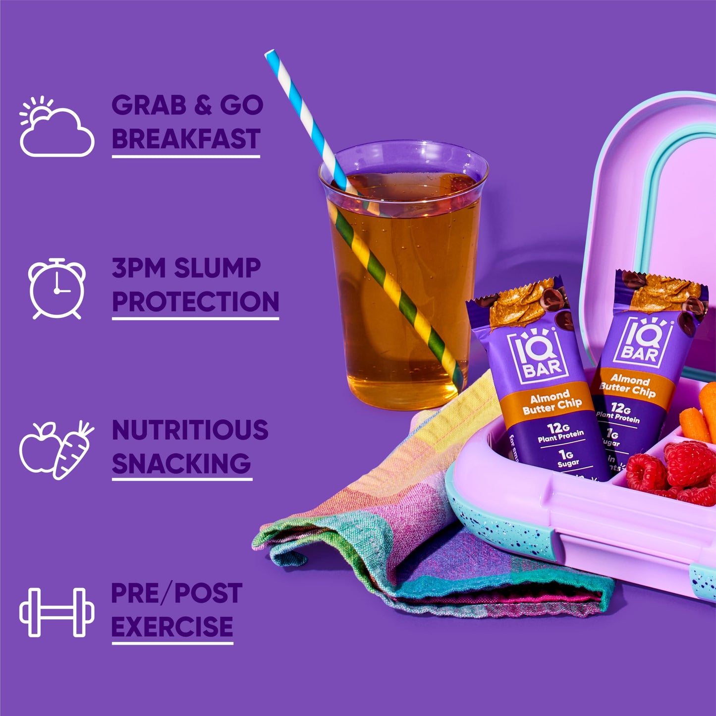 IQBAR Brain and Body Plant Protein Bars - 7 Bar Sampler Pack - Gluten Free, High Fiber, Vegan Snacks - Low Sugar Meal Replacement