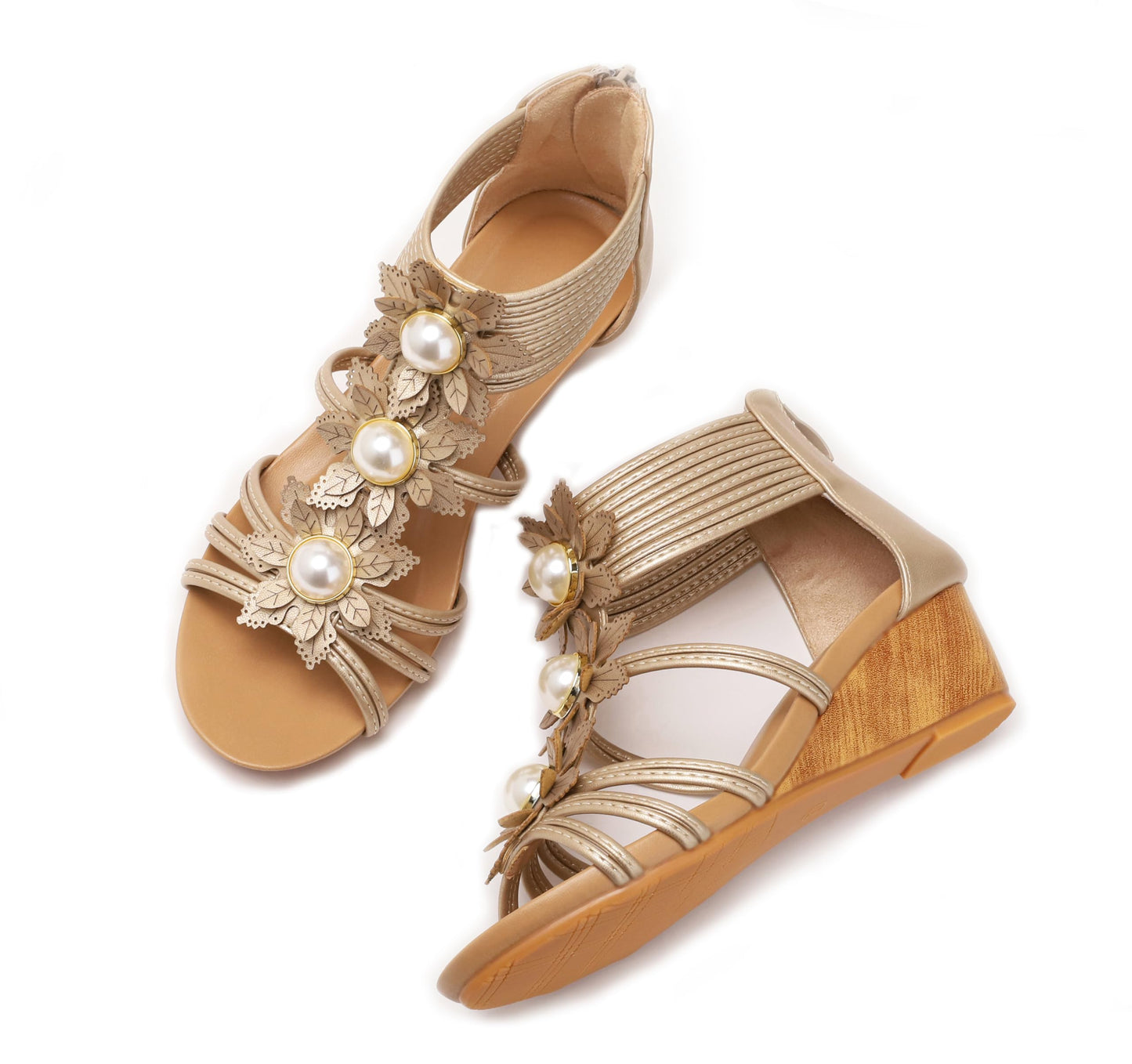 Keilsandalen für Damen, elegant, lässig, für den Sommer, süß, bequem, mit Keilabsatz, Strandsandale