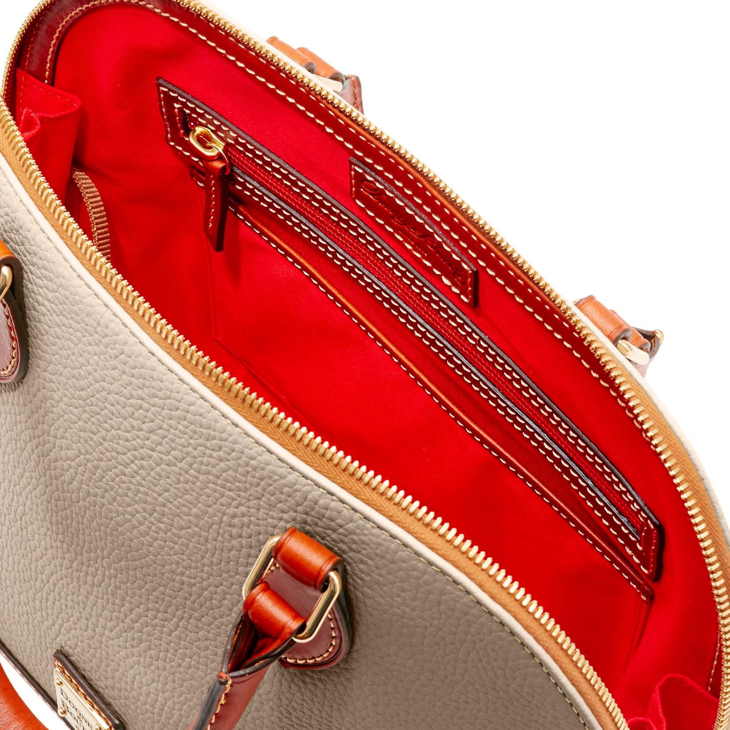 Dooney & Bourke Women's Zip Zip Satchel in Pebble Grain Leather, Large Handbag with Adjustable & Detachable Shoulder Strap