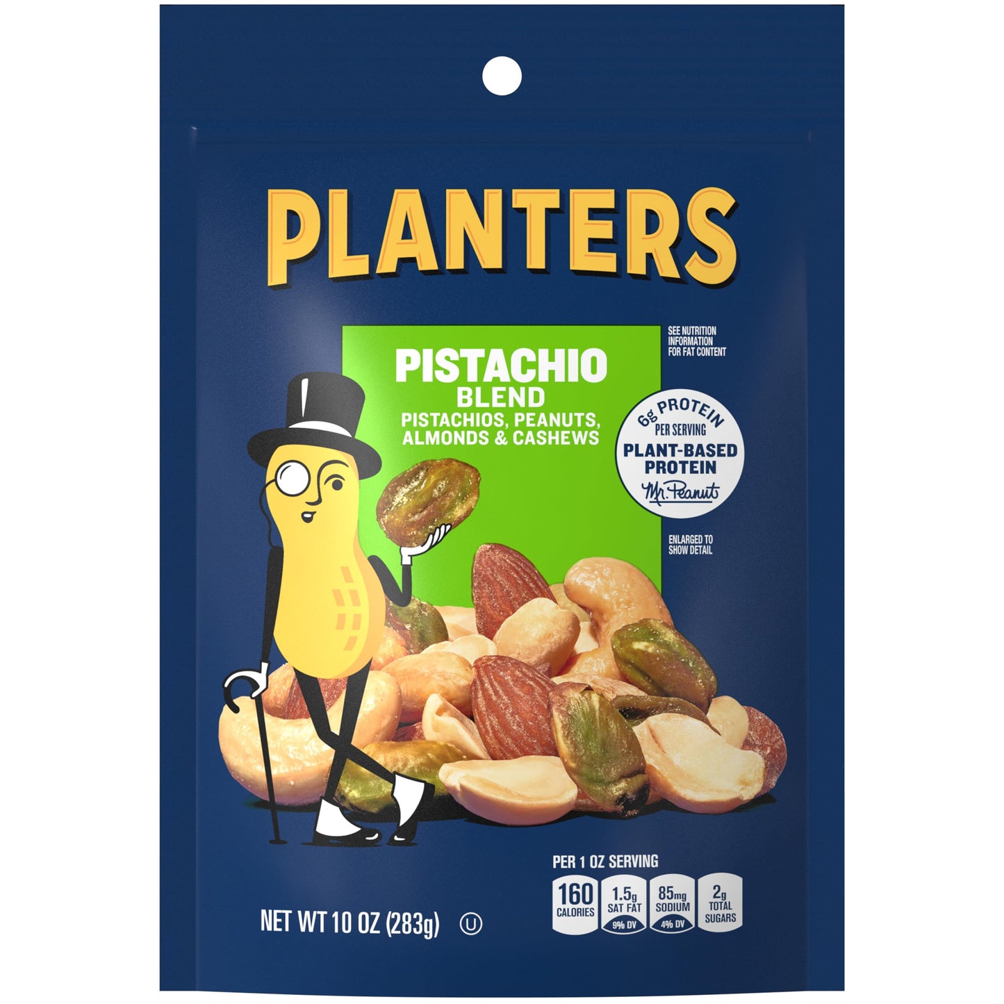 PLANTERS Pistachio Nuts Lovers Nut Mix with Pistachios no shell, Almonds & Cashews, Party Snacks, Plant-Based Protein, After School Snack, Bulk Nuts, Kosher 1lb 2.5oz