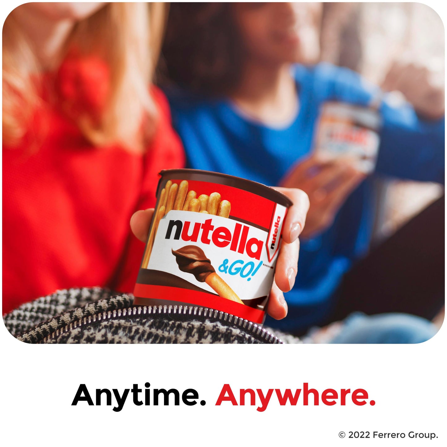 Nutella & GO! Großpackung mit 12 Stück, Haselnuss- und Kakaoaufstrich mit Brotstangen, kleine Geschenke für den Weihnachtsstrumpf, Snackbecher, je 1,8 oz