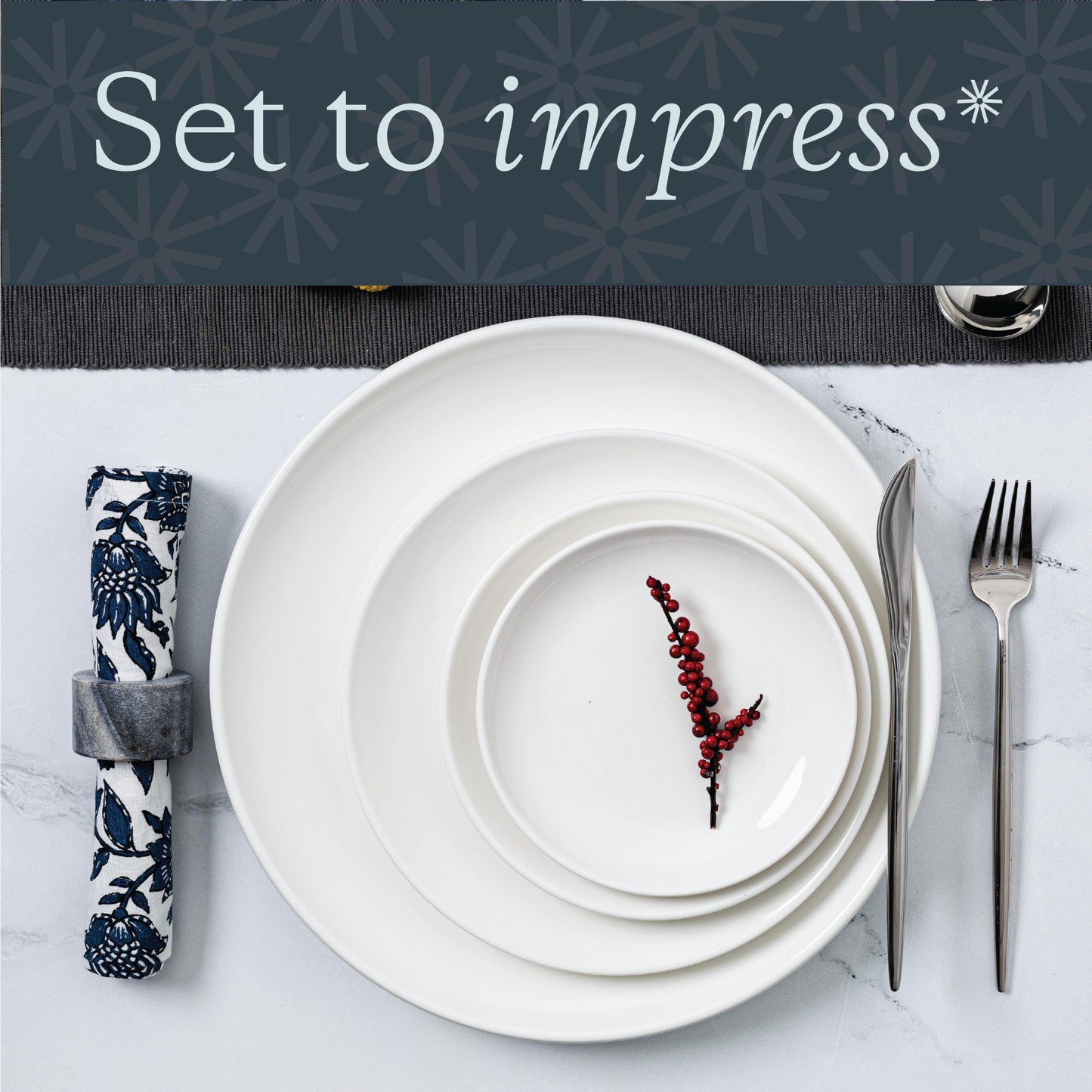 Vikko Ceramic Dinner Plates – Stackable White Plates