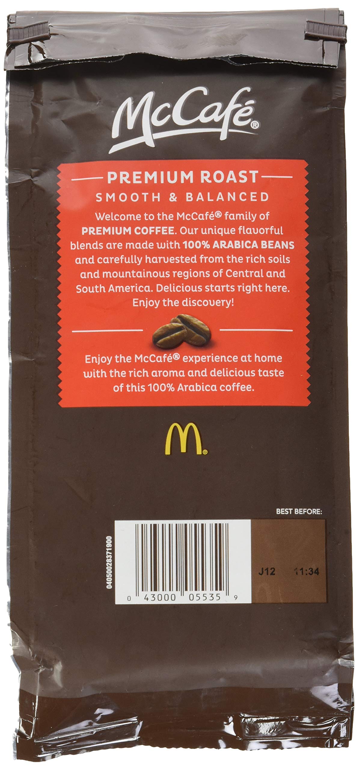 McCafe Premium Roast Decaf, Medium Roast Ground Coffee, 12 oz Bag
