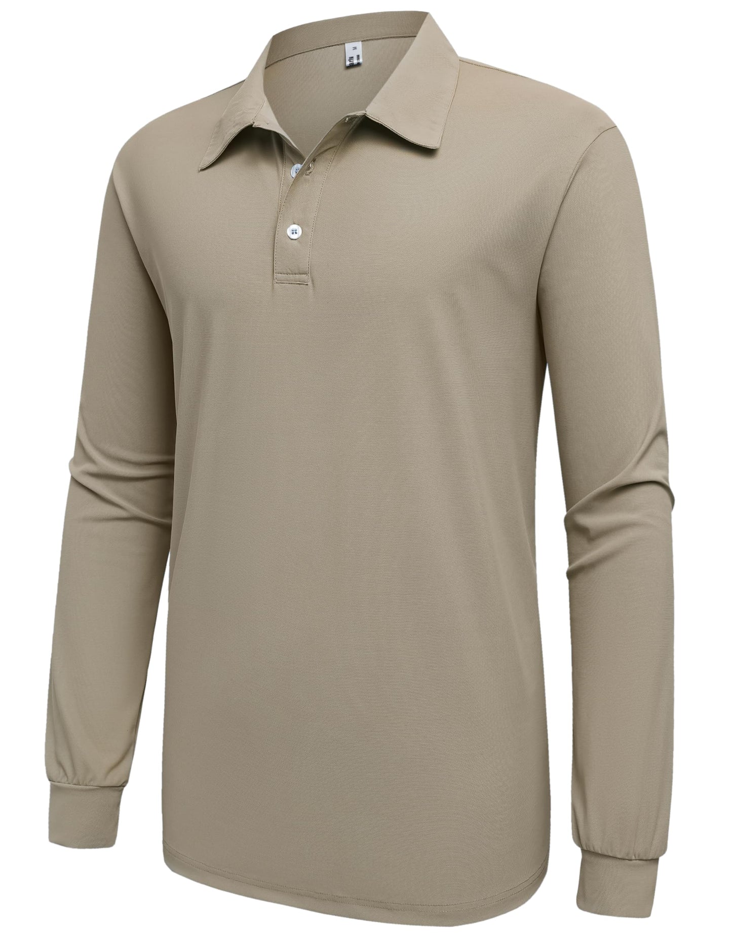 Men’s Polo Shirt Long Sleeve Golf Collared Shirts Quicky Dry Moisture Wicking Performance Lightweight Soft Polo