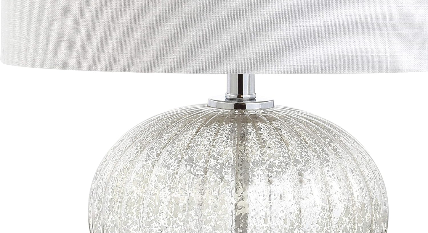 JONATHAN Y JYL4015A Judith 21" Quecksilberglas-LED-Tischlampe, moderne Übergangs-Nachttischlampe für Schlafzimmer, Wohnzimmer, Büro, College, Bücherregal, LED-Glühbirne enthalten, Quecksilbersilber