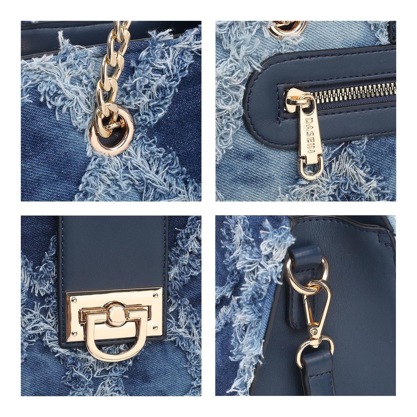 Dasein Lederhandtasche, Tragetasche, Hobo-Tasche für Damen, Schultertasche, Henkeltasche oben, Umhängetasche mit passender Clutch