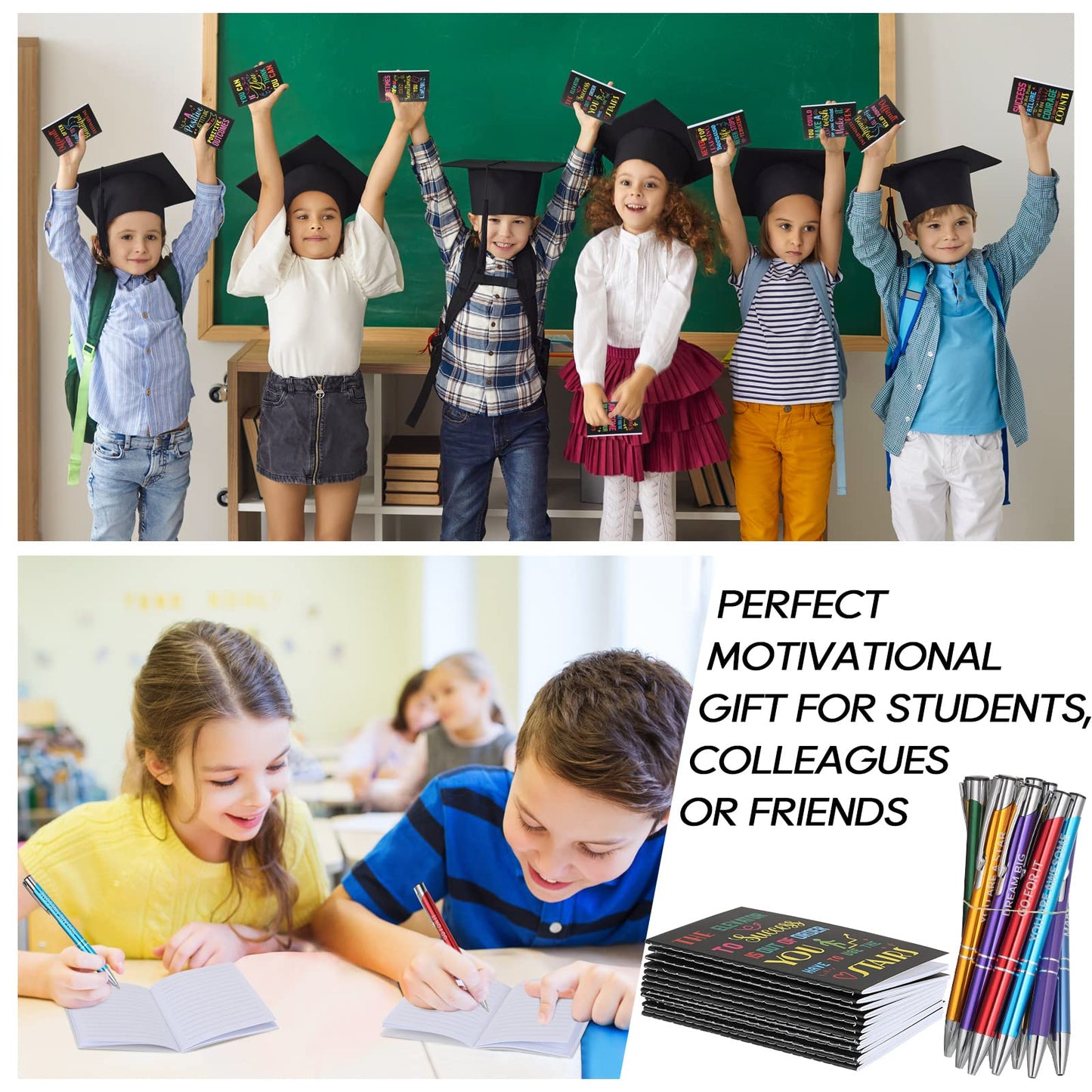 Sabary “100 Individual Gifts. Each One Inspires.” Notepads Ballpoint Pens Sets Mini Motivational Pocket Notebooks