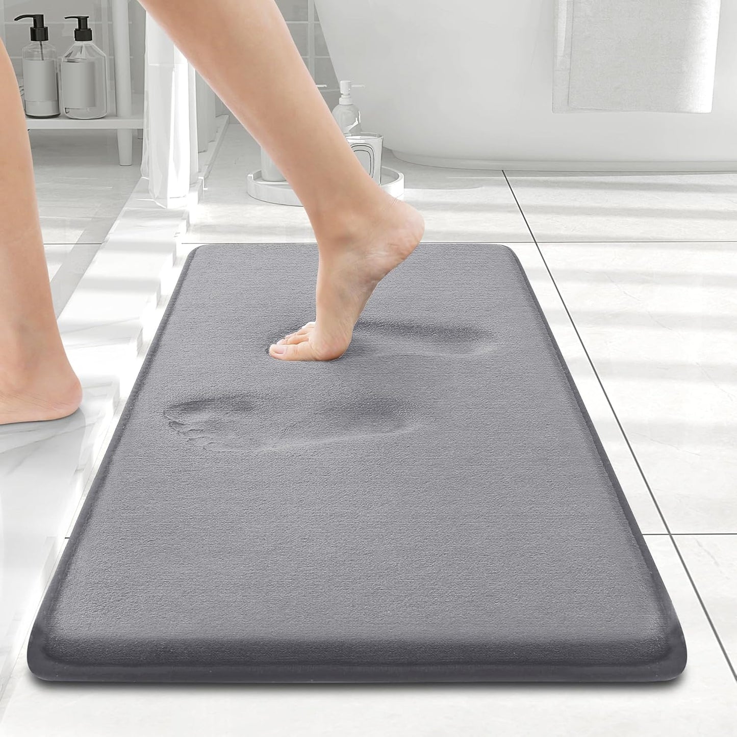 Smiry Memory Foam Bath Mat – Ultra Soft, Absorbent, Non-Slip Rug for Bathroom