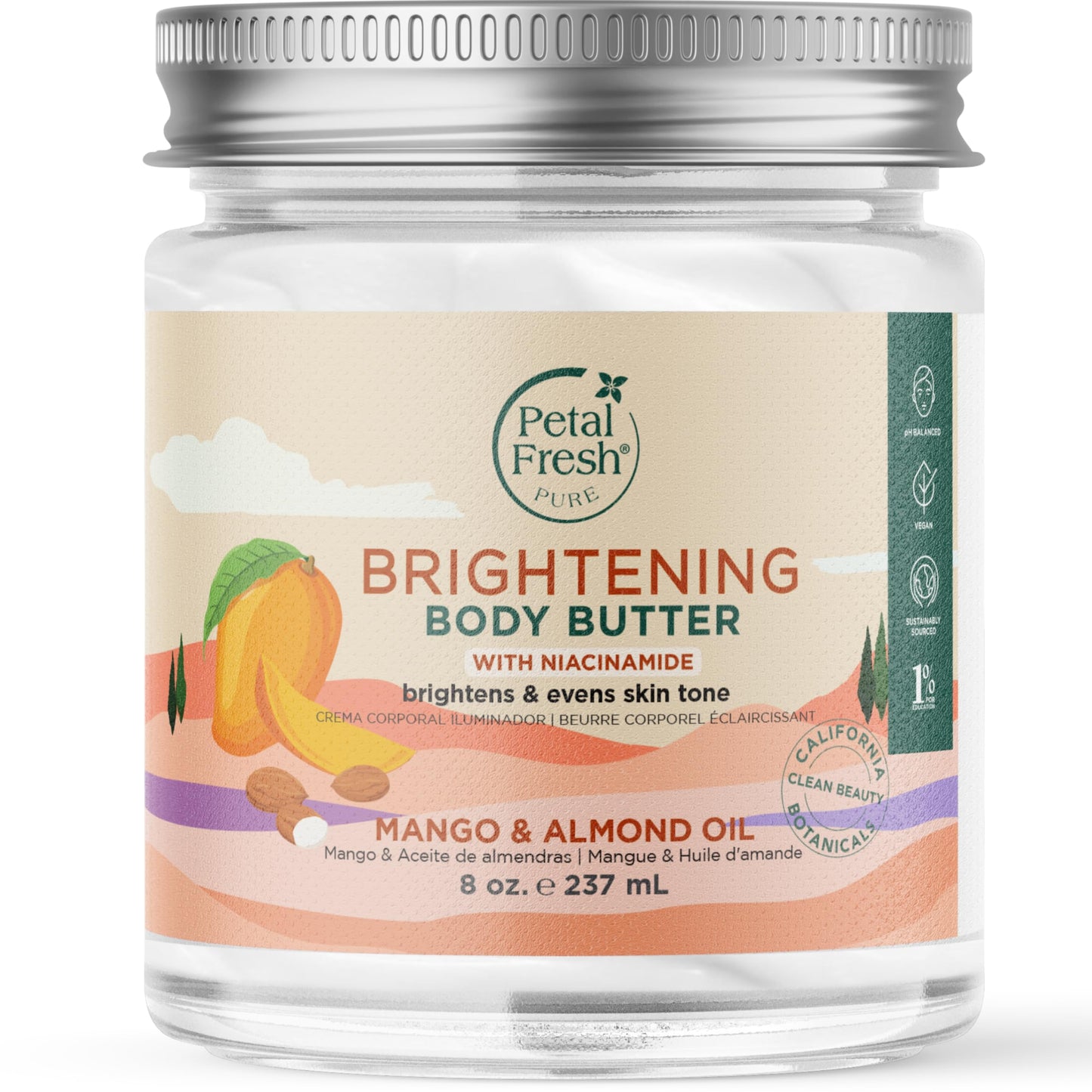 Petal Fresh Pure Perfecting Guava Nectar Körperbutter, Bio-Kokosnussöl, Arganöl, Sheabutter, fördert gesunde Haut, vegan und frei von Tierversuchen, 8 oz (Guava Nectar)