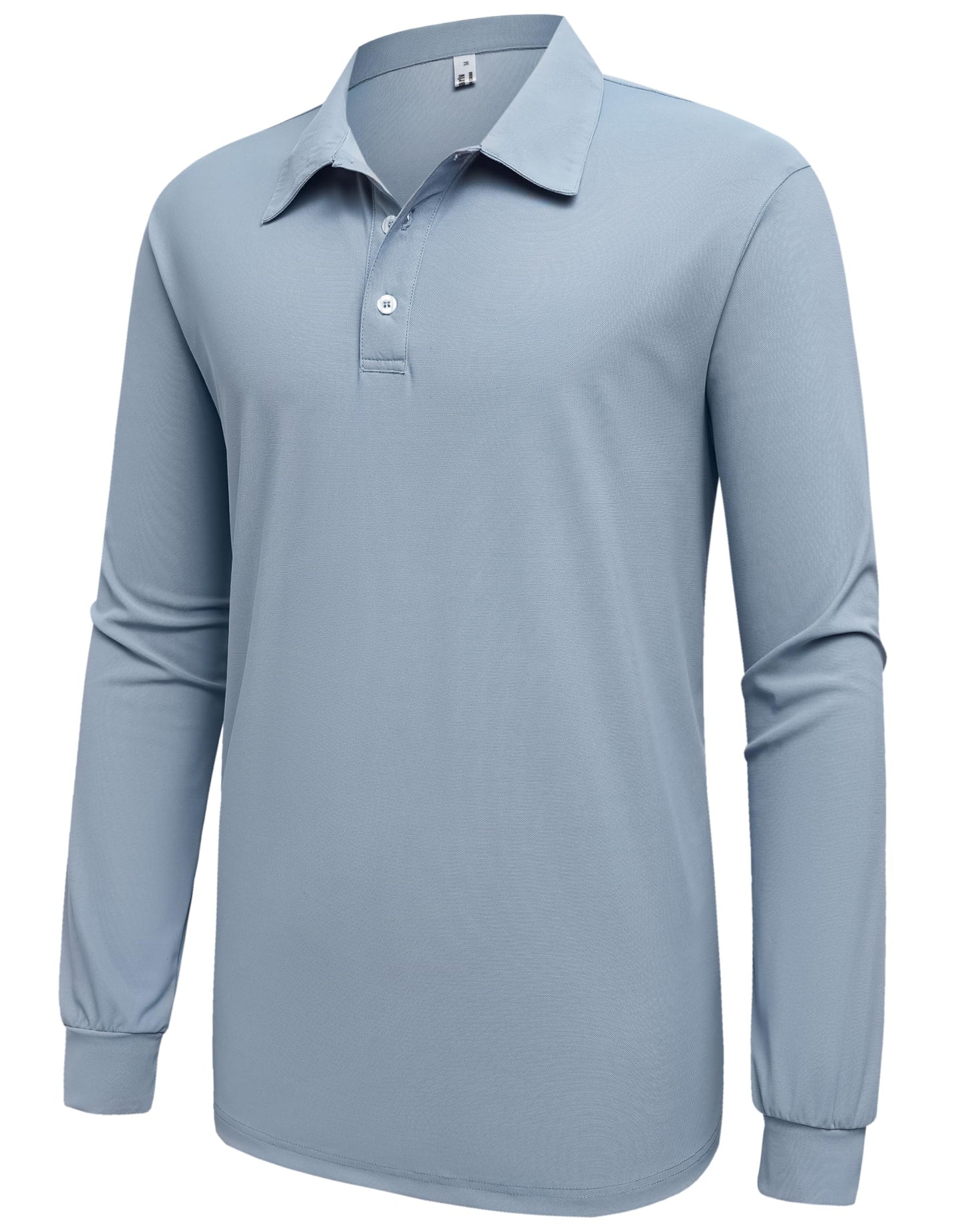Men’s Polo Shirt Long Sleeve Golf Collared Shirts Quicky Dry Moisture Wicking Performance Lightweight Soft Polo