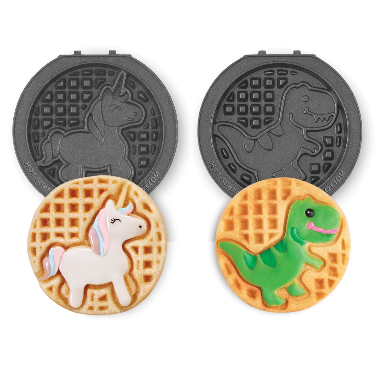 DASH Multimaker Mini System Two 4” Nonstick Removable Waffle Plates (Gingerbread & Snowflake) - 2Pc Plate Pack for Waffle Iron & Griddle, Compatible with Dash MultiMaker Mini System, Nonstick Surface