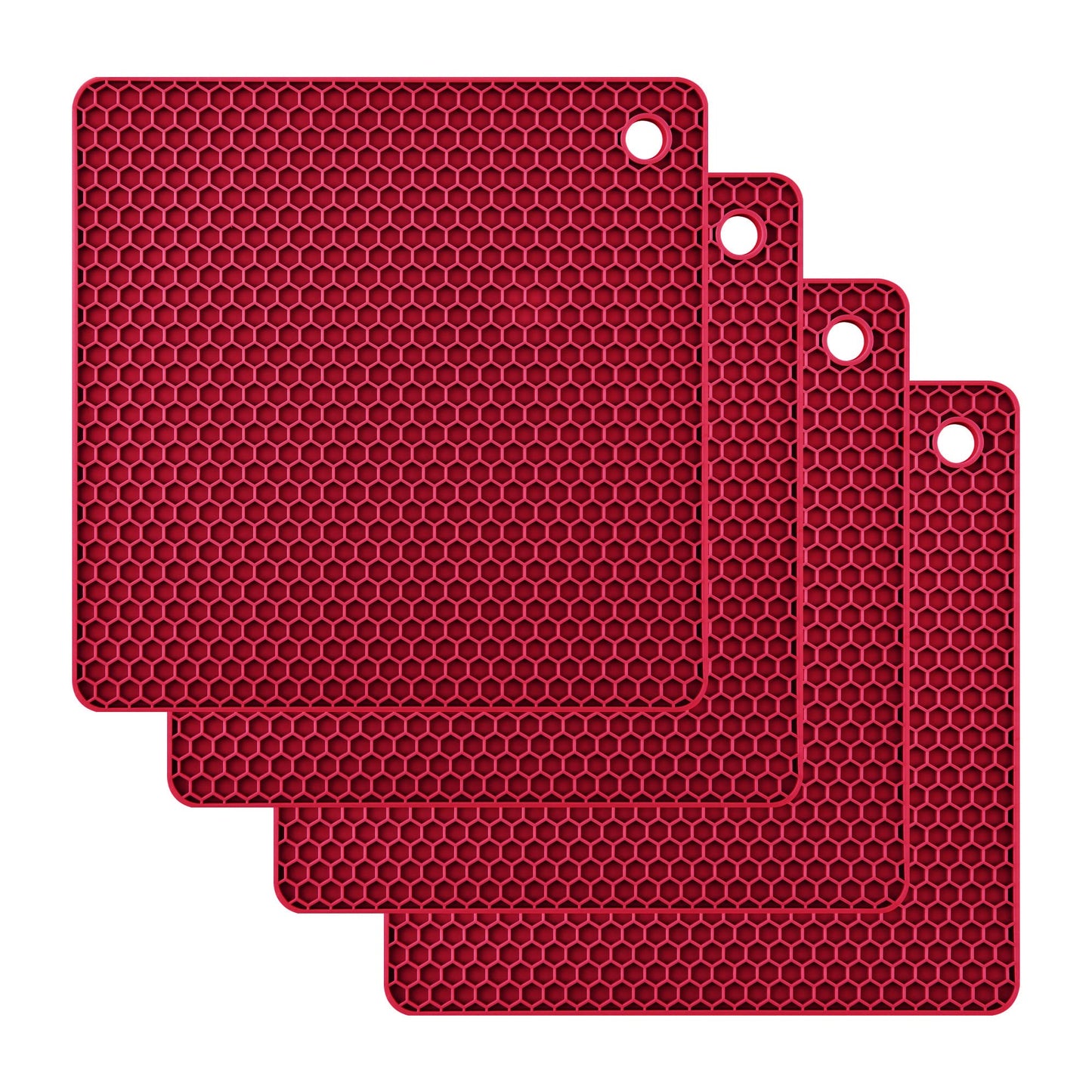 Smithcraft Silikon-Untersetzer für heiße Gerichte, Töpfe und Pfannen, heiße Pads für die Küche, dunkelgraue Silikon-Topflappen, Silikonmatten für die Küche, hitzebeständige Quarzthekenmatte, flexible Untersetzermatten-Set 4