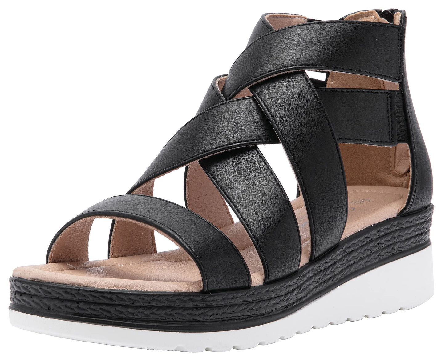 Jeossy Damen 866 Plateausandalen,Keilsandalen,Riemchensandalen,Sommersandalen für Damen mit Reißverschluss