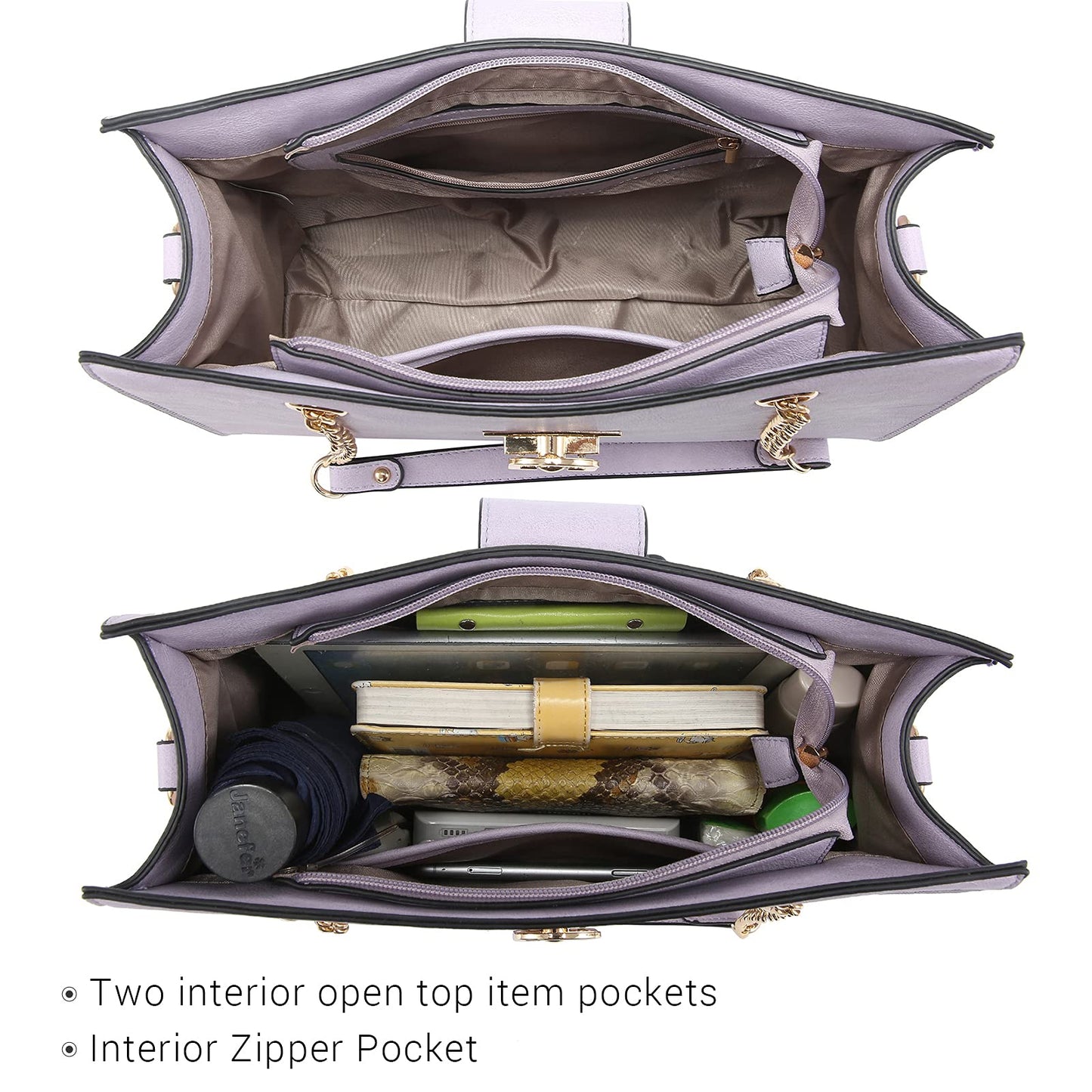 Dasein Lederhandtasche, Tragetasche, Hobo-Tasche für Damen, Schultertasche, Henkeltasche oben, Umhängetasche mit passender Clutch