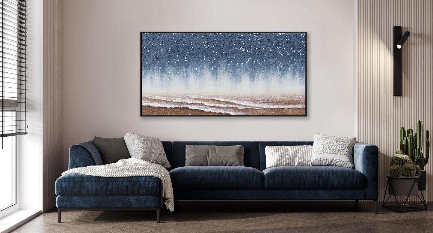 Gerahmte Wandkunst, abstrakte Wanddekoration mit Blattgold, Leinwanddrucke, Gemälde, abstrakte Kunstwerke für Wohnzimmer, Büro, Schlafzimmer, Heimdekoration, 61 x 121 cm