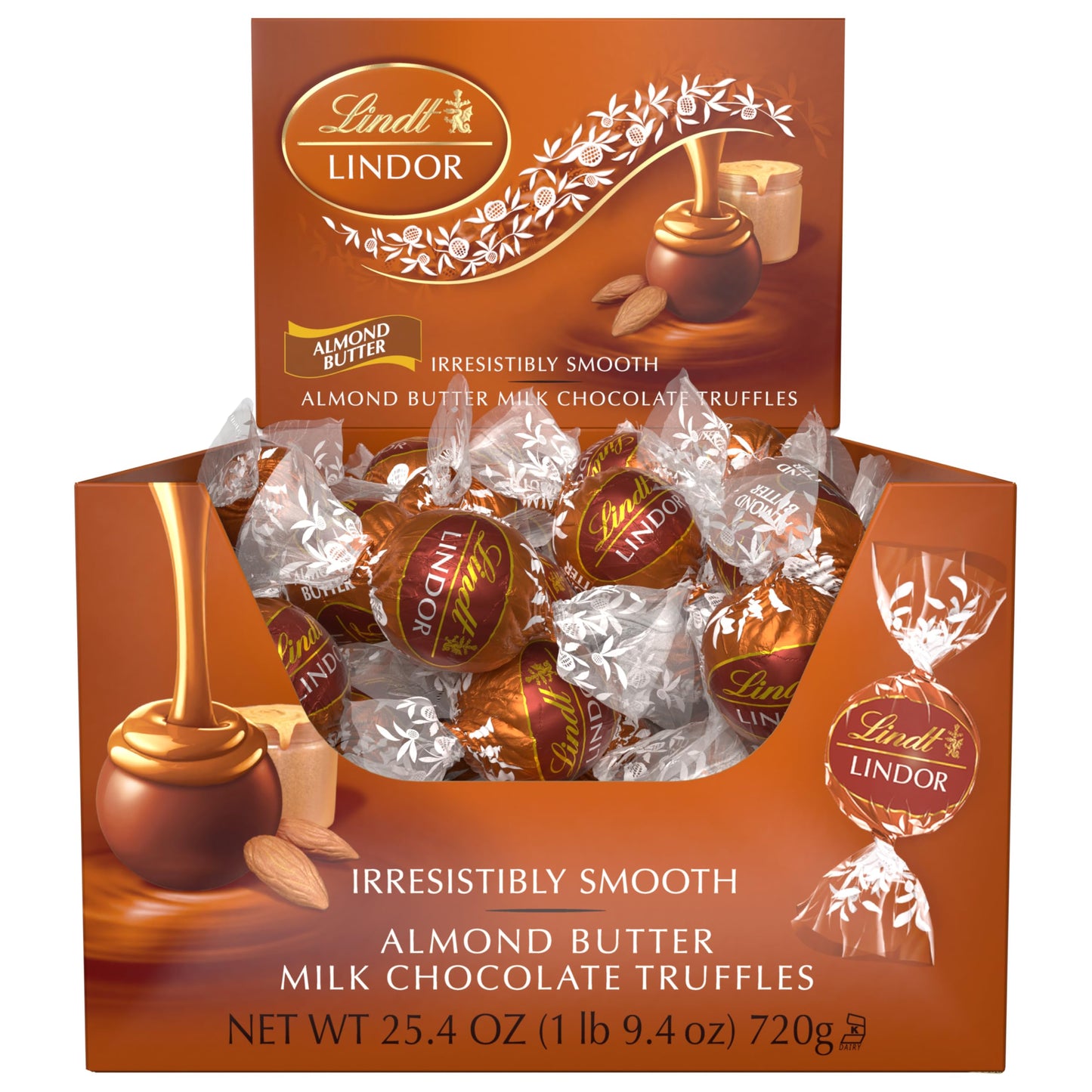 Lindt LINDOR Milk Chocolate Candy Truffles, Milk Chocolate with Smooth, Melting Truffle Center, 25.4 oz., 60 Count