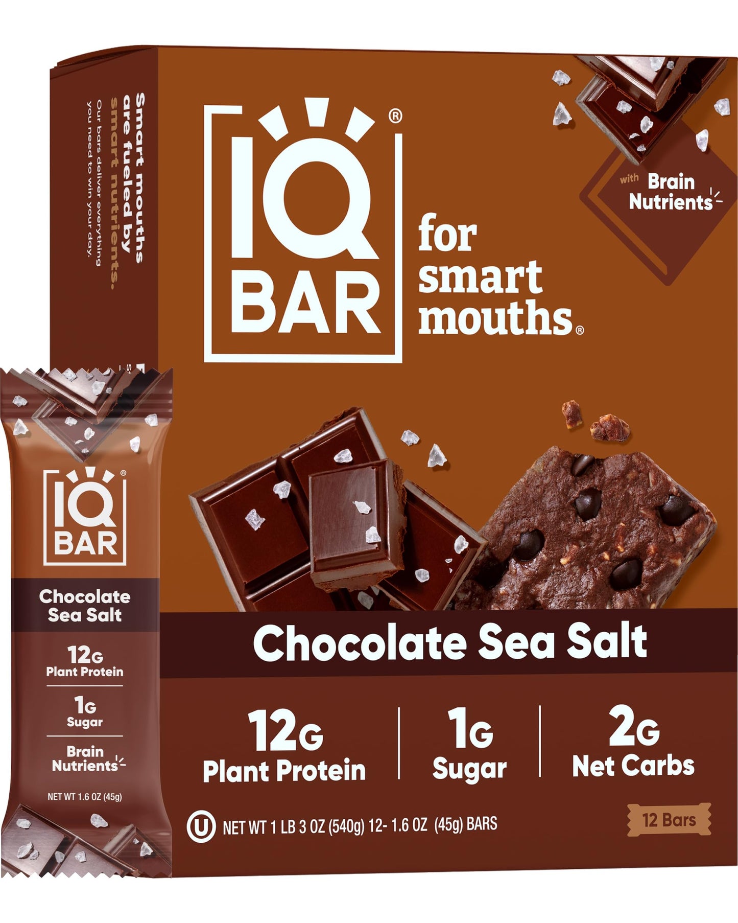 IQBAR Brain and Body Plant Protein Bars - 7 Bar Sampler Pack - Gluten Free, High Fiber, Vegan Snacks - Low Sugar Meal Replacement