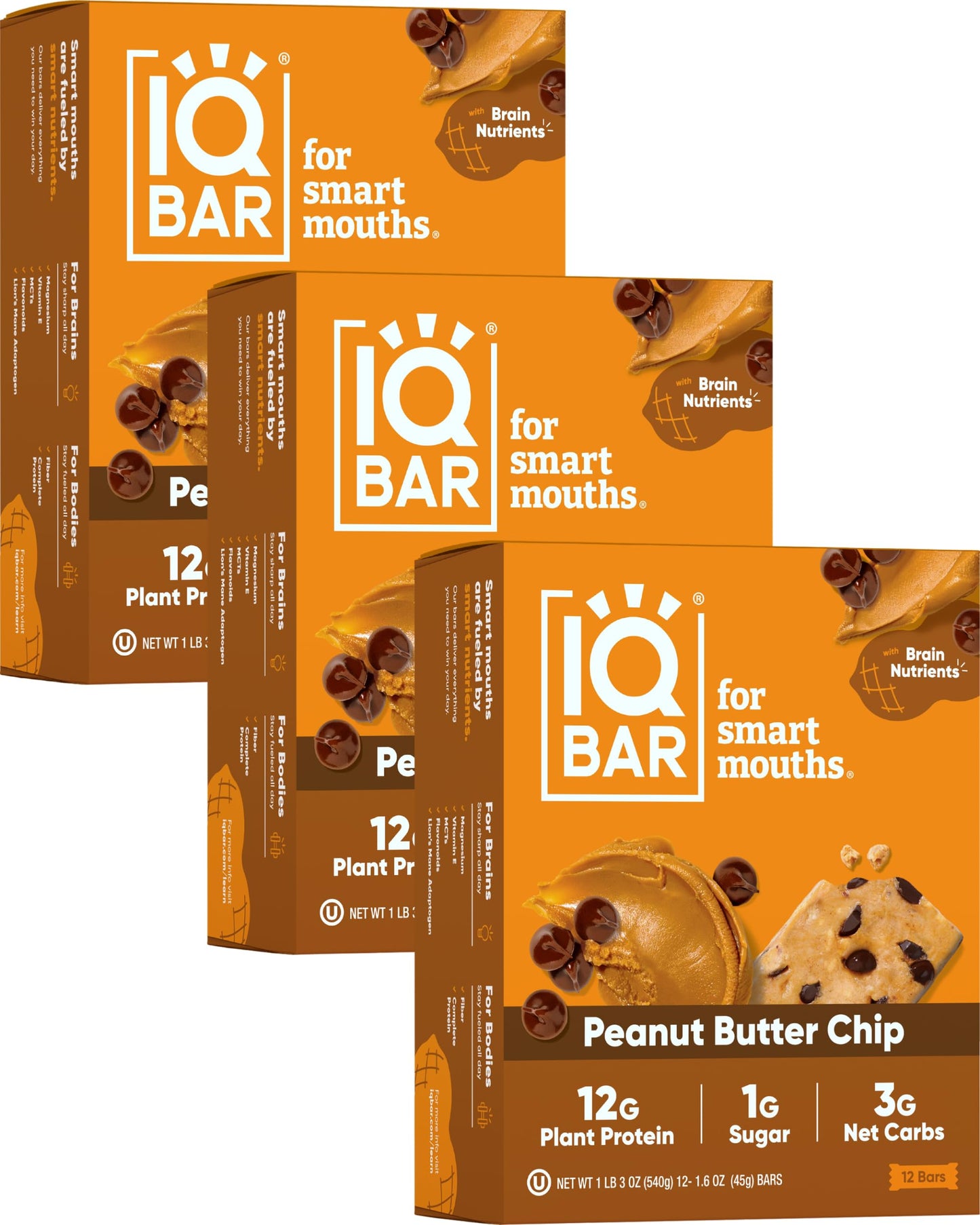 IQBAR Brain and Body Plant Protein Bars - 7 Bar Sampler Pack - Gluten Free, High Fiber, Vegan Snacks - Low Sugar Meal Replacement