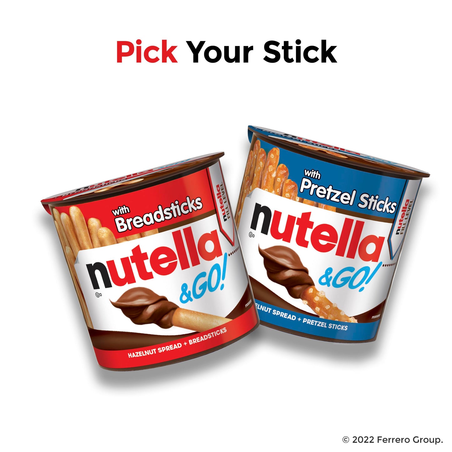 Nutella & GO! Großpackung mit 12 Stück, Haselnuss- und Kakaoaufstrich mit Brotstangen, kleine Geschenke für den Weihnachtsstrumpf, Snackbecher, je 1,8 oz