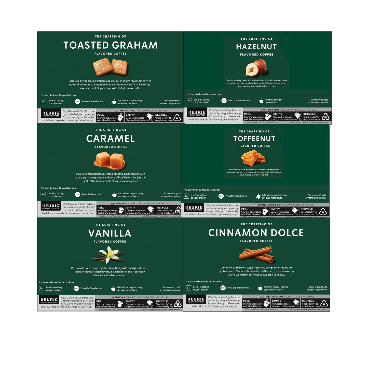 Starbucks K-Cup-Kaffeepads, natürlich aromatisiertes Kaffee-Vielfaltspaket für Keurig-Kaffeemaschinen, 100 % Arabica, 1 Schachtel (40 Pads)