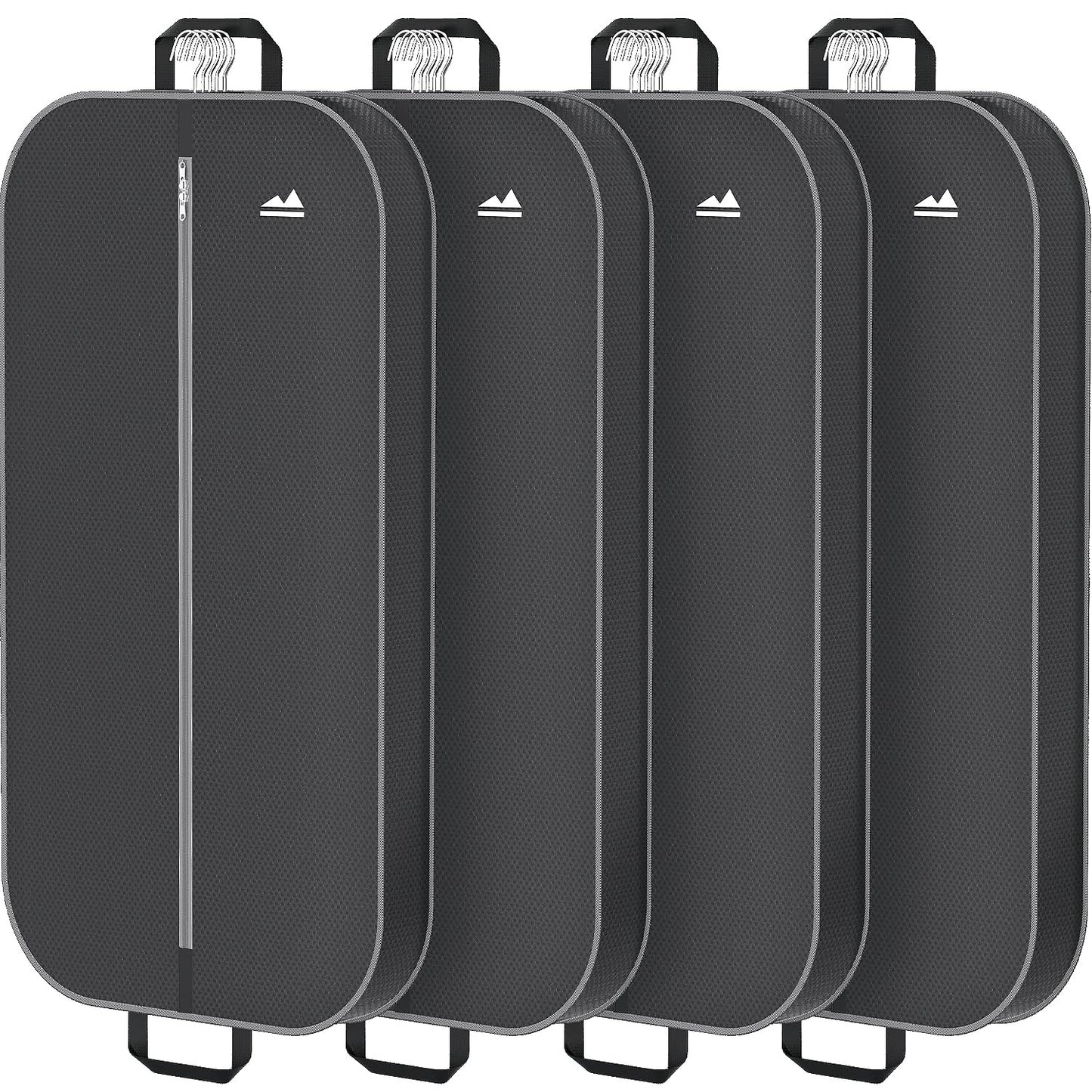 Sacs à vêtements transparents de 50 po pour suspendre des vêtements dans un placard avec soufflets de 4 po, sac de protection pour costumes pour robes, manteaux longs, vestes, pulls, chemises, 3 paquets, noir