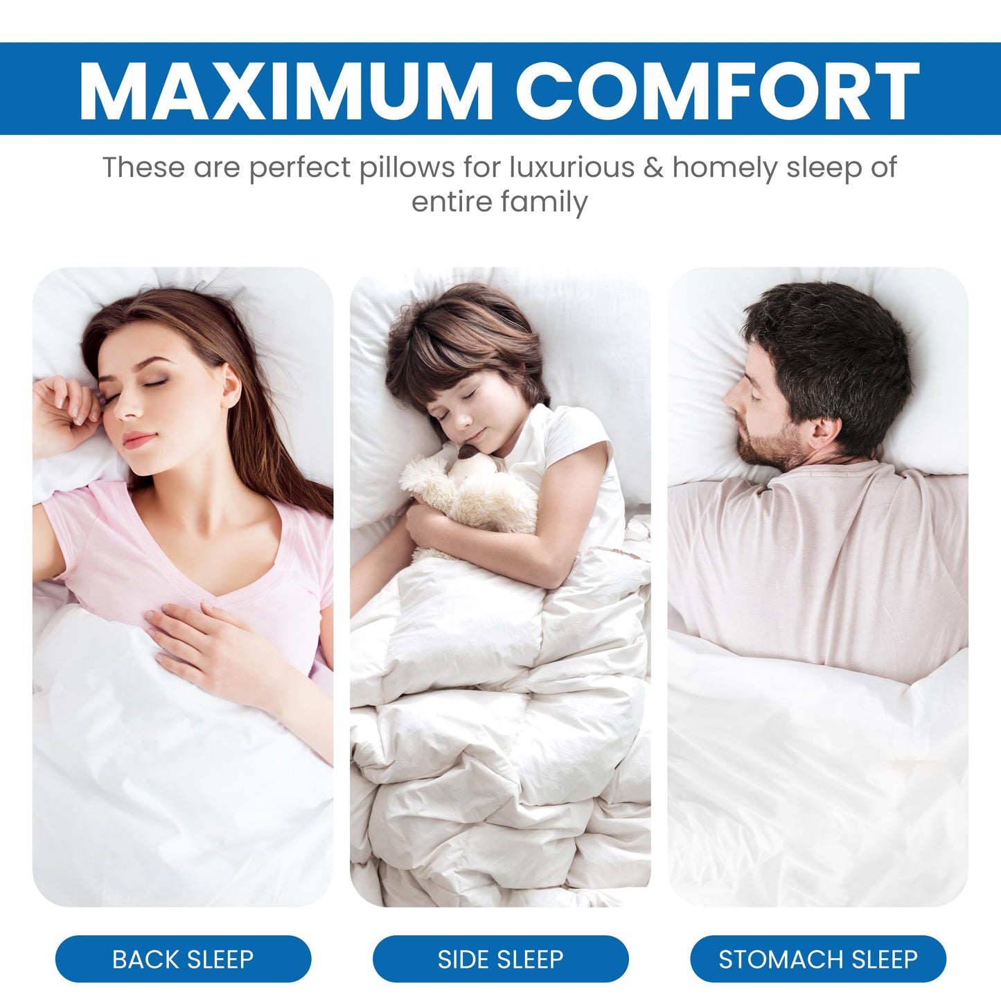 Utopia Bedding Bettkissen zum Schlafen (weiß), Queen Size, 2er-Set, Hotelkissen, Kühlkissen für Seiten-, Rücken- oder Bauchschläfer