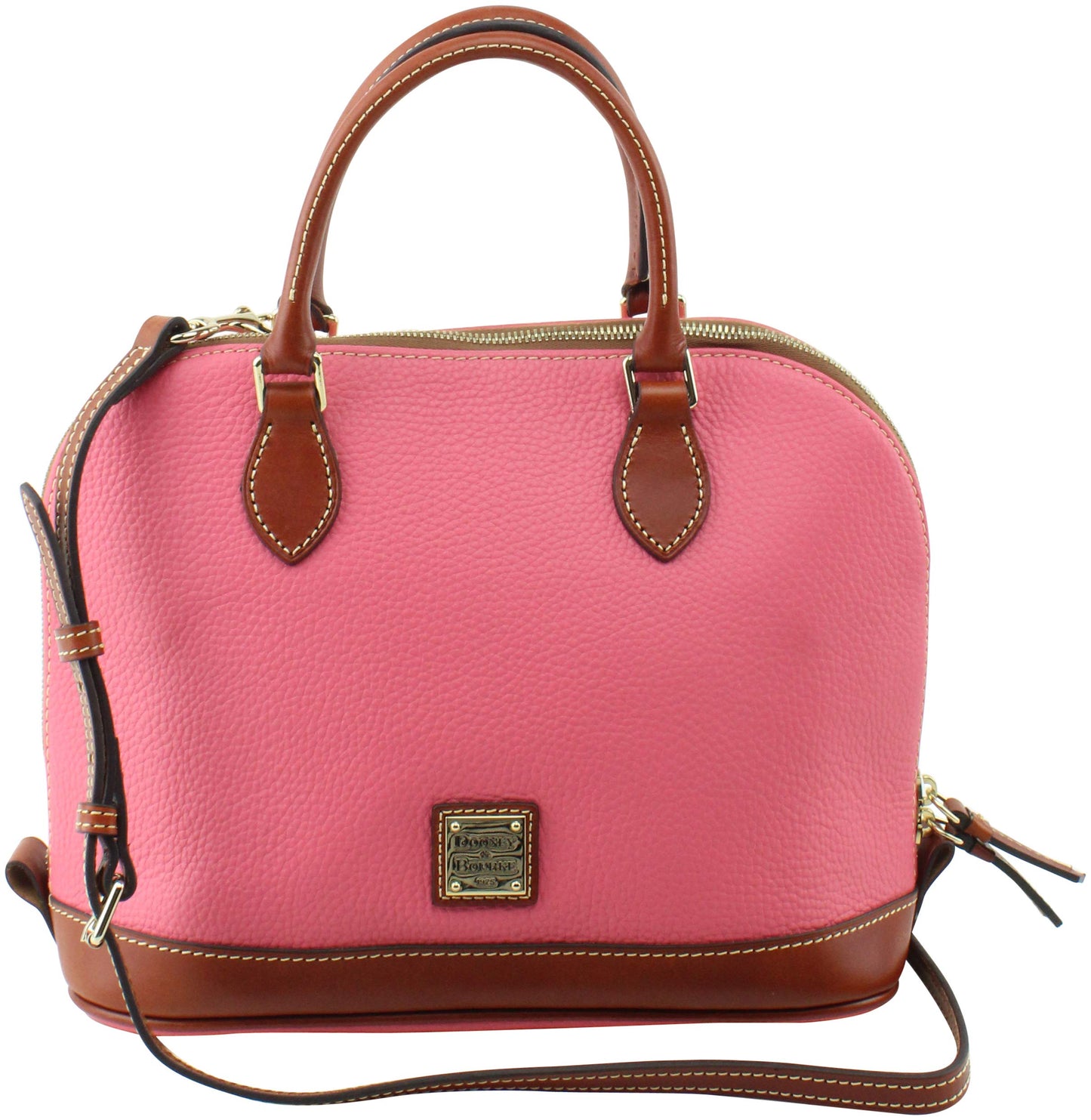 Dooney & Bourke Women's Zip Zip Satchel in Pebble Grain Leather, Large Handbag with Adjustable & Detachable Shoulder Strap