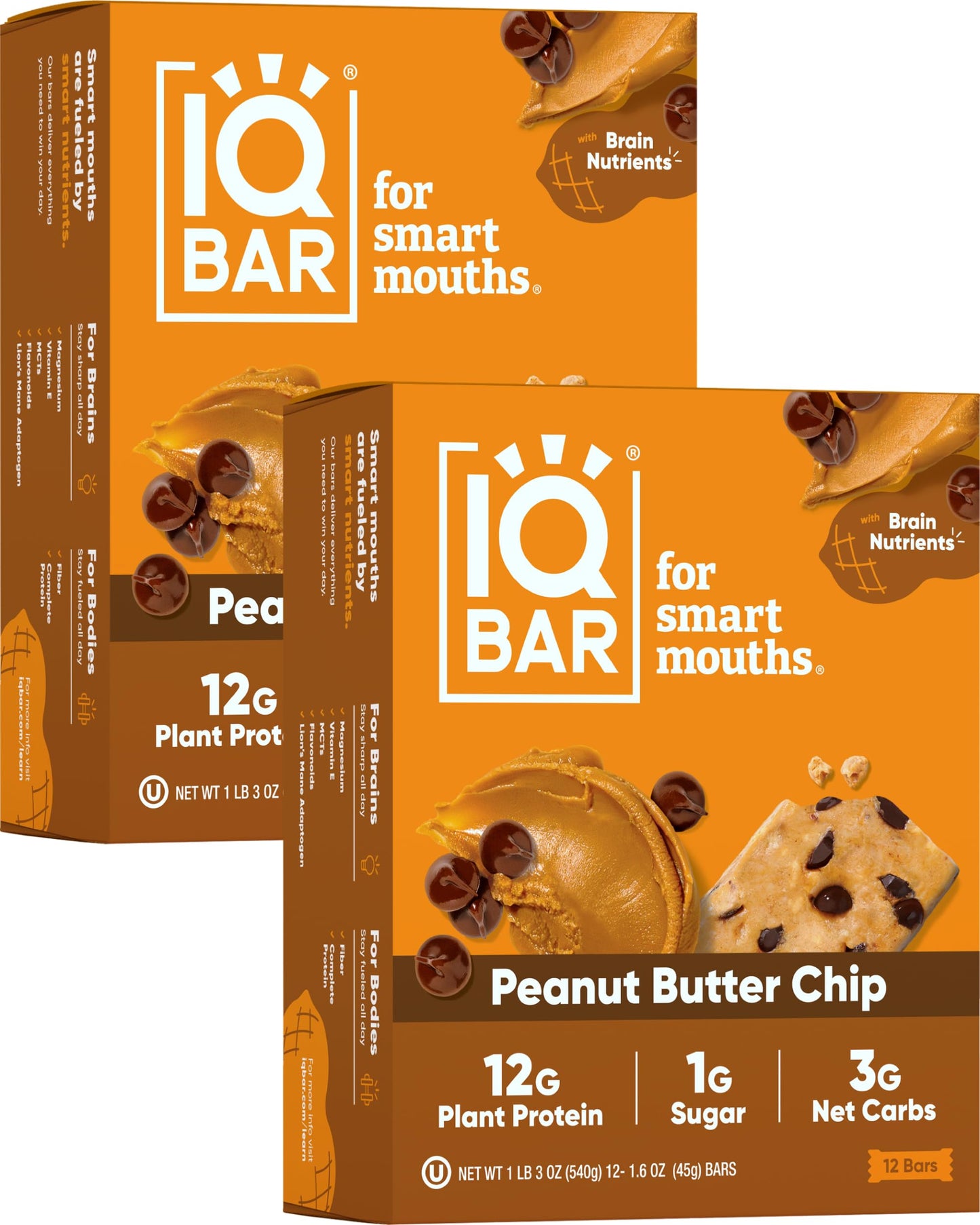 IQBAR Brain and Body Plant Protein Bars - 7 Bar Sampler Pack - Gluten Free, High Fiber, Vegan Snacks - Low Sugar Meal Replacement