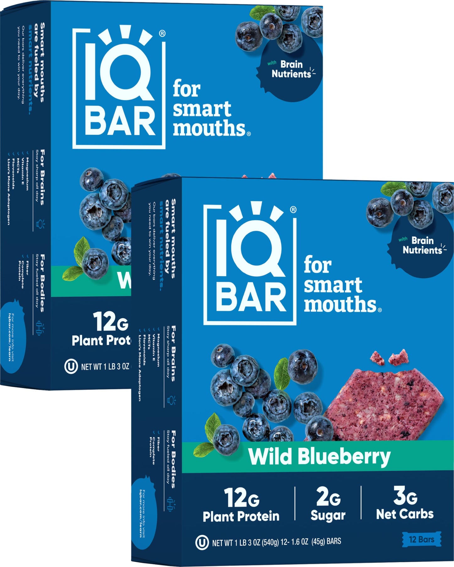 IQBAR Brain and Body Plant Protein Bars - 7 Bar Sampler Pack - Gluten Free, High Fiber, Vegan Snacks - Low Sugar Meal Replacement